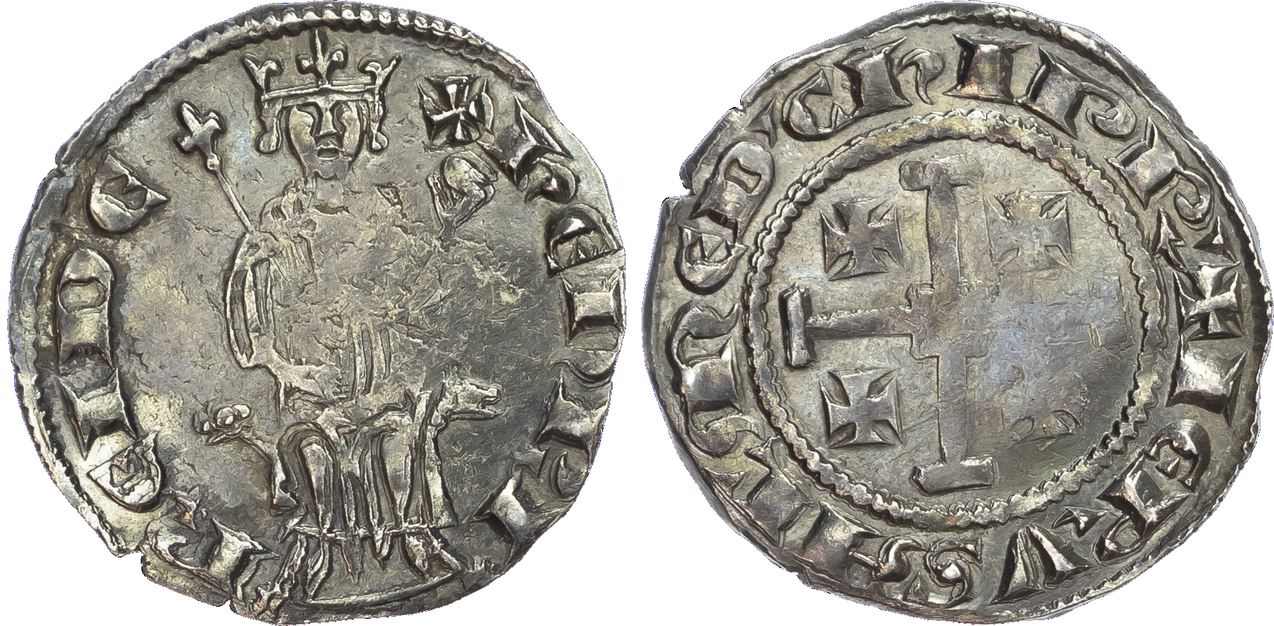 Cyprus, Crusaders, Lusignan Kingdom, Henry II (1285‑1324), silver Gros.
