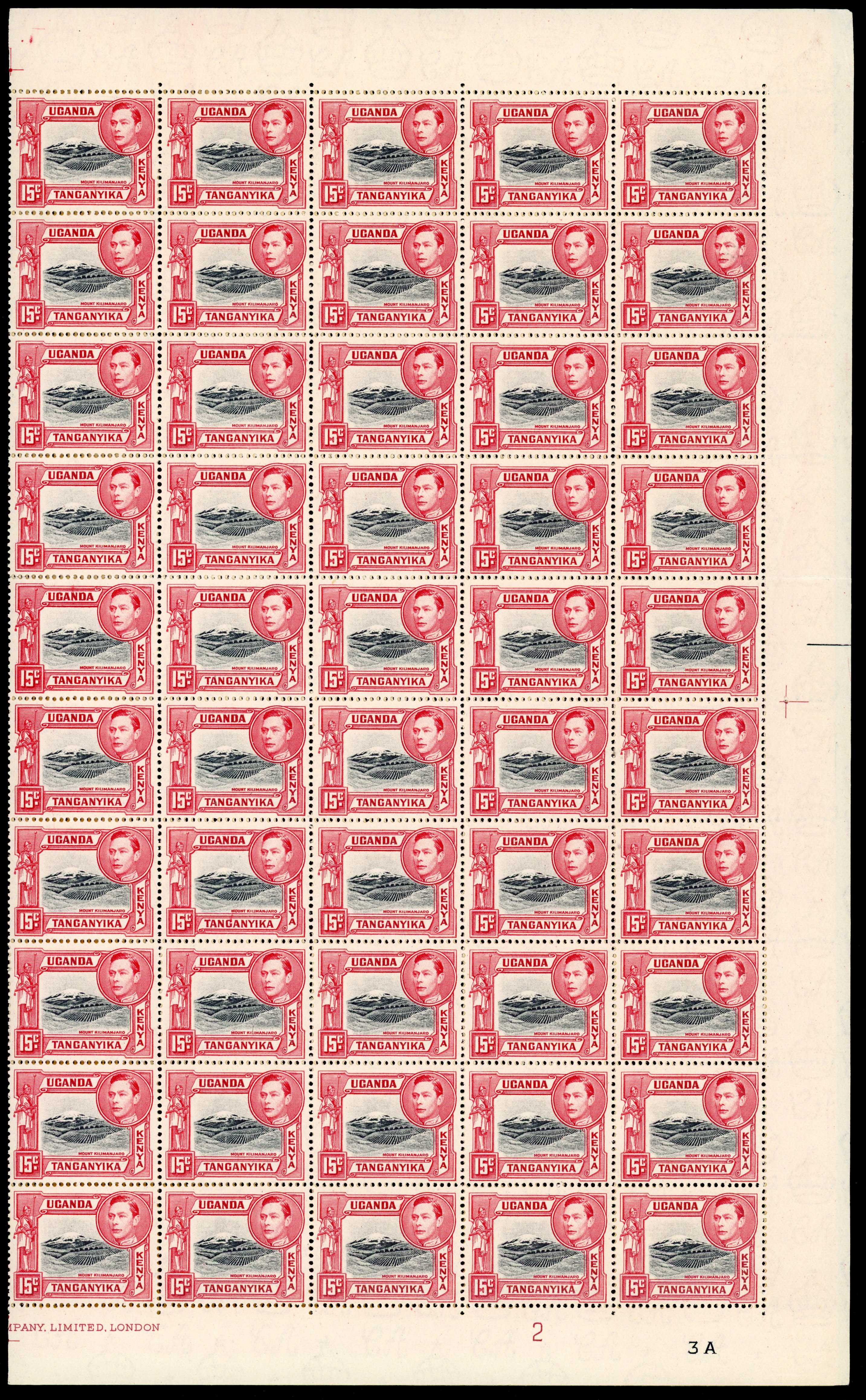 KUT SG 137a, ab sheet mint