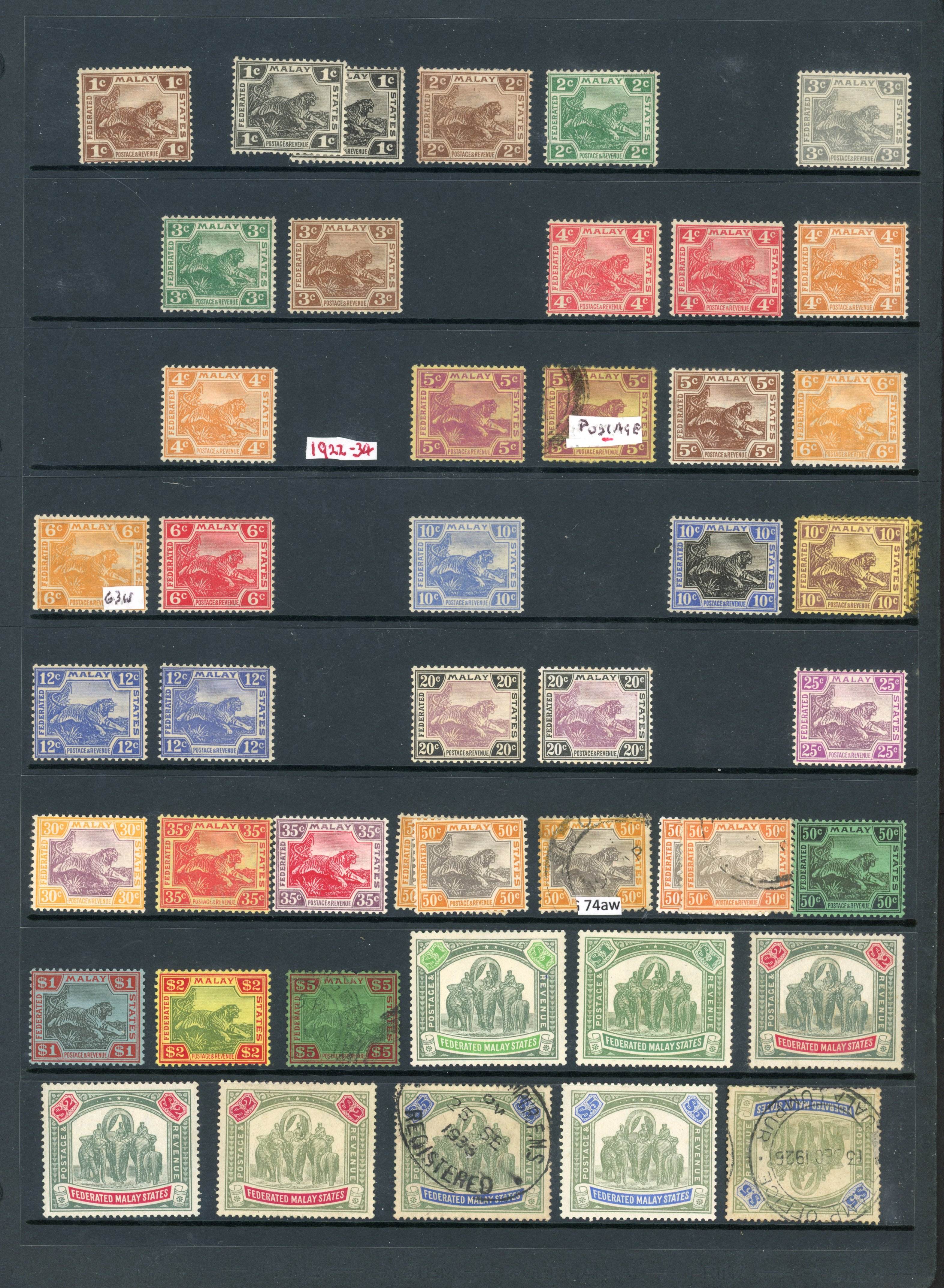 Federated Malay States 1900-22 group, mainly mint and Specimens