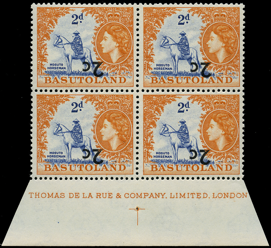 Basutoland SG 60a in block of four 