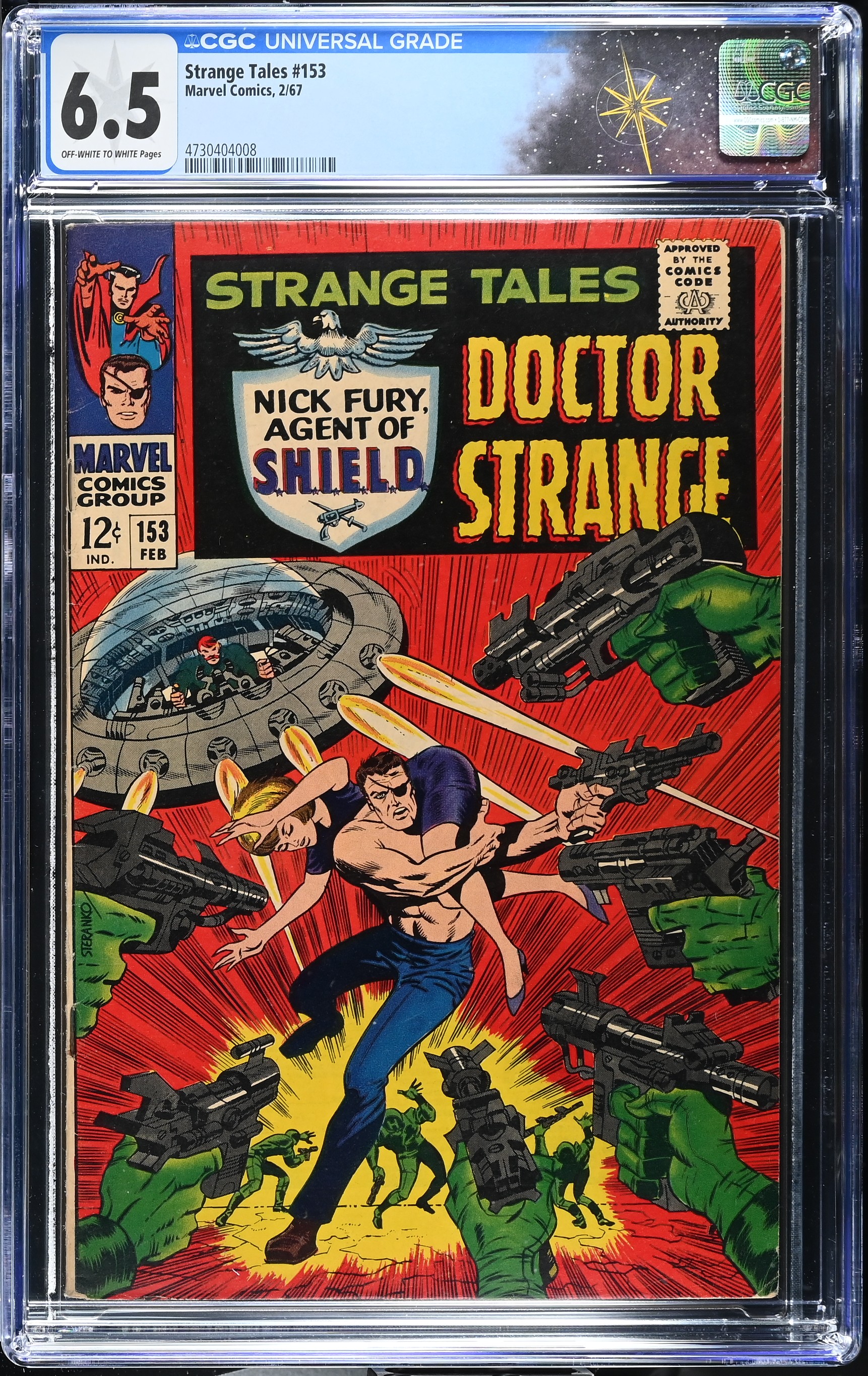 Strange Tales #153 CGC 6.5 Cover by Jim Steranko "The Hiding Place!" (Marvel Comics, 1967) Off-White to White Pages