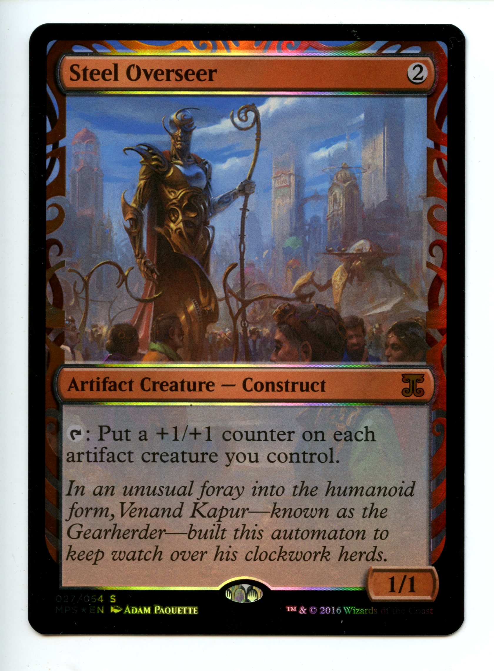 Magic the Gathering - Steel Overseer  - Kaladesh Inventions - Near Mint