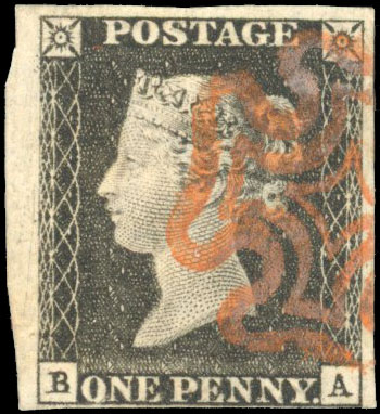 1840 1d Black Pl.7. Used example