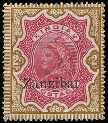 1895-96 2r carmine and yellow-brown, type 1 opt...