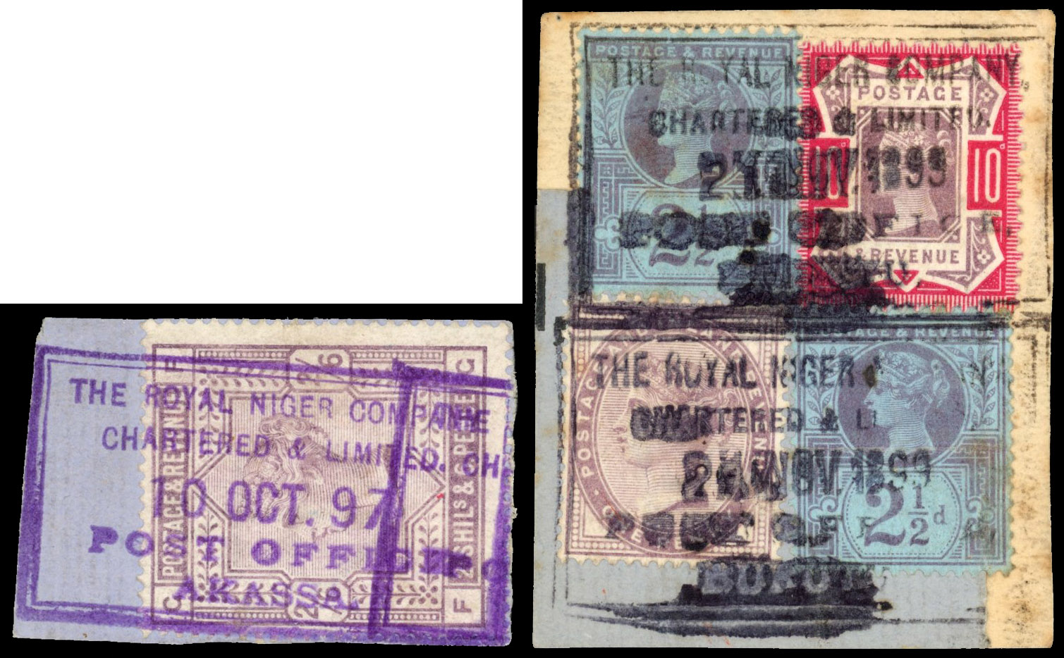 Nigeria.  SG Z26 GB 2s6d used at Akassa 