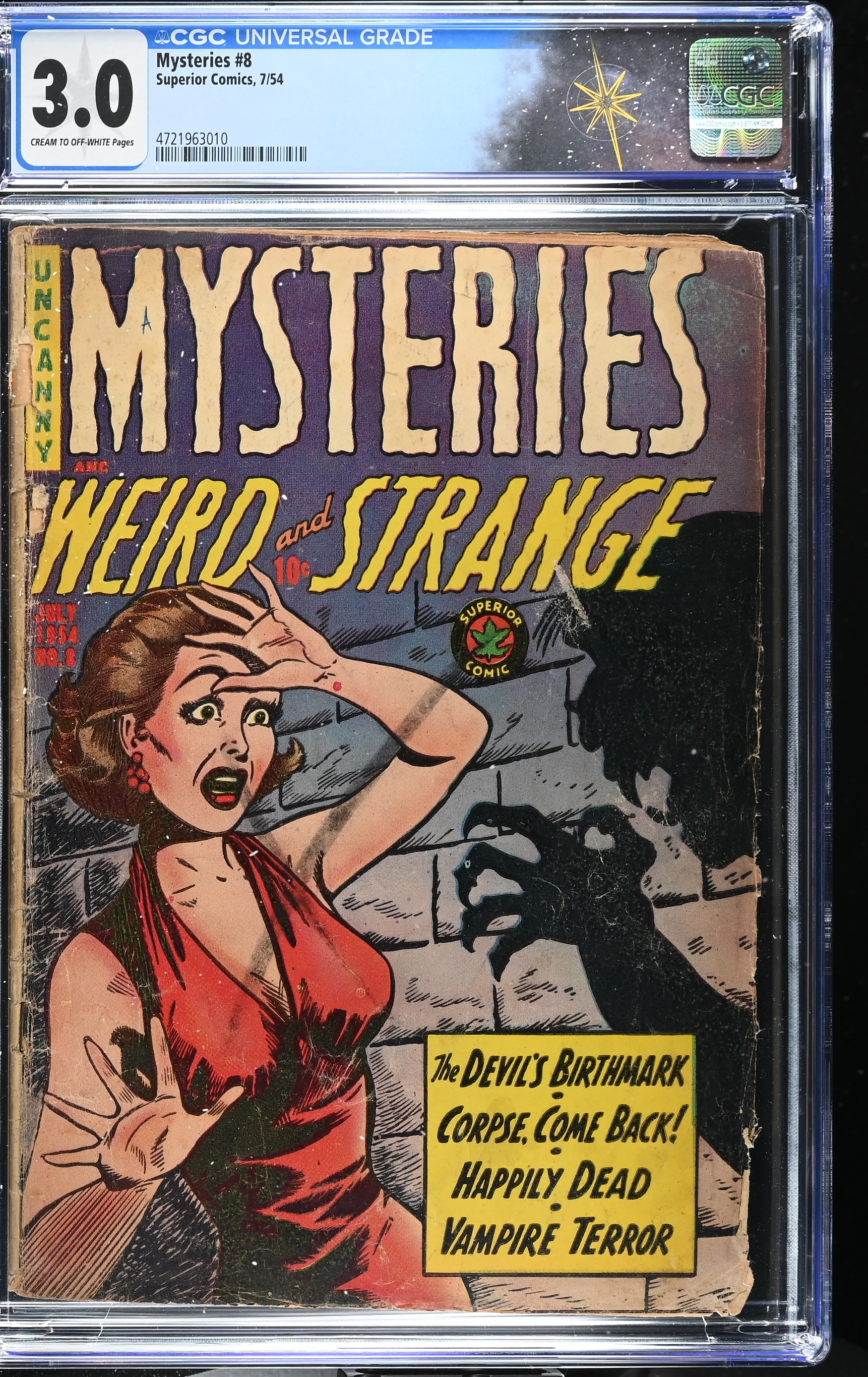Mysteries #8 CGC 3.0 (Superior Comics, 1954) Cream to Off-White Pages