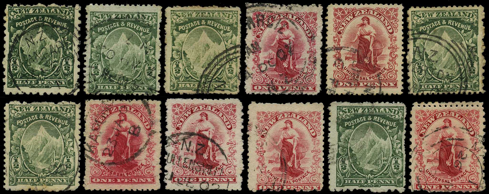 1902 (Jan.) Cowan unwatermarked paper ½d and...