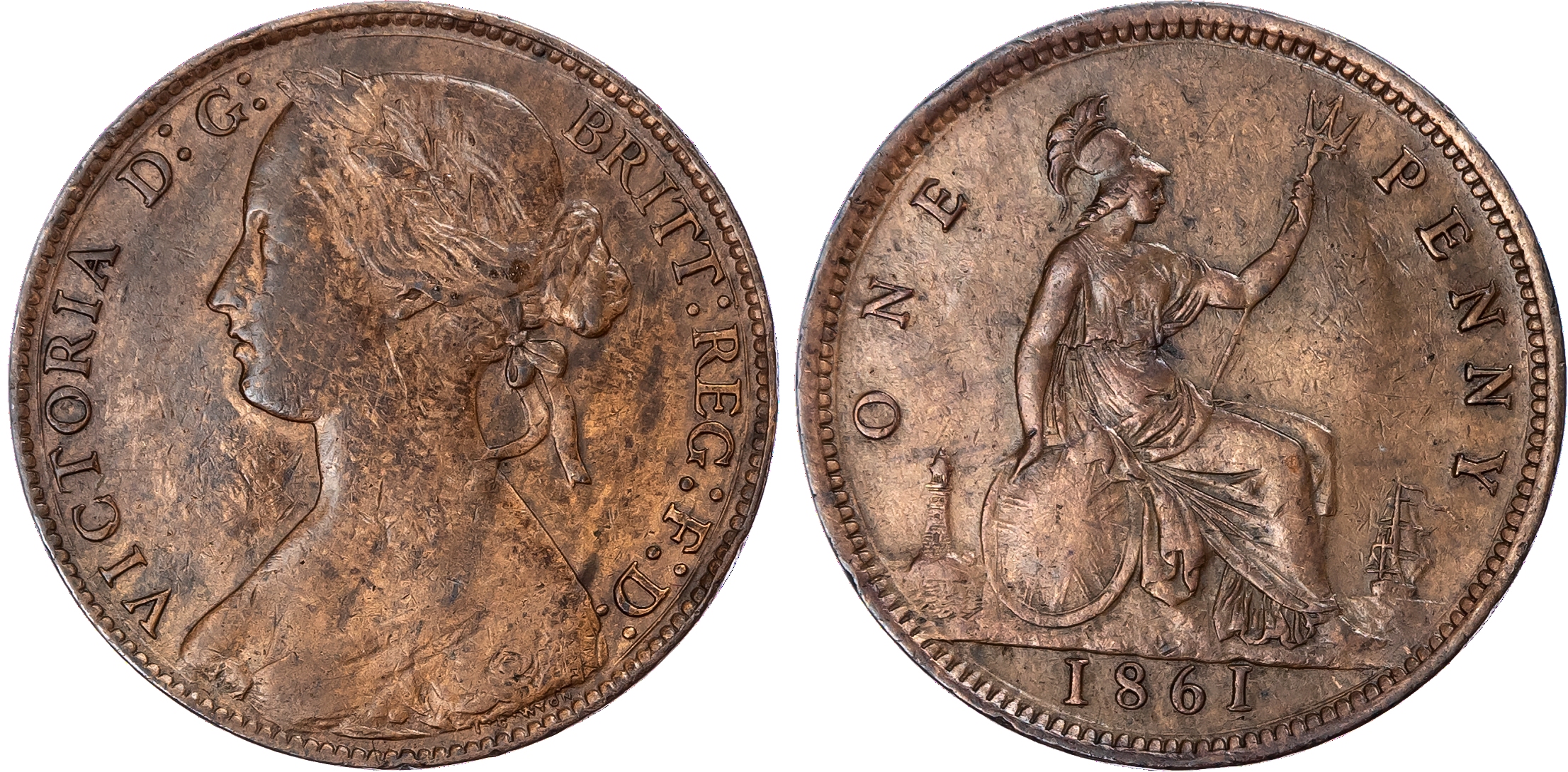 Victoria (1837-1901), Penny, 1861