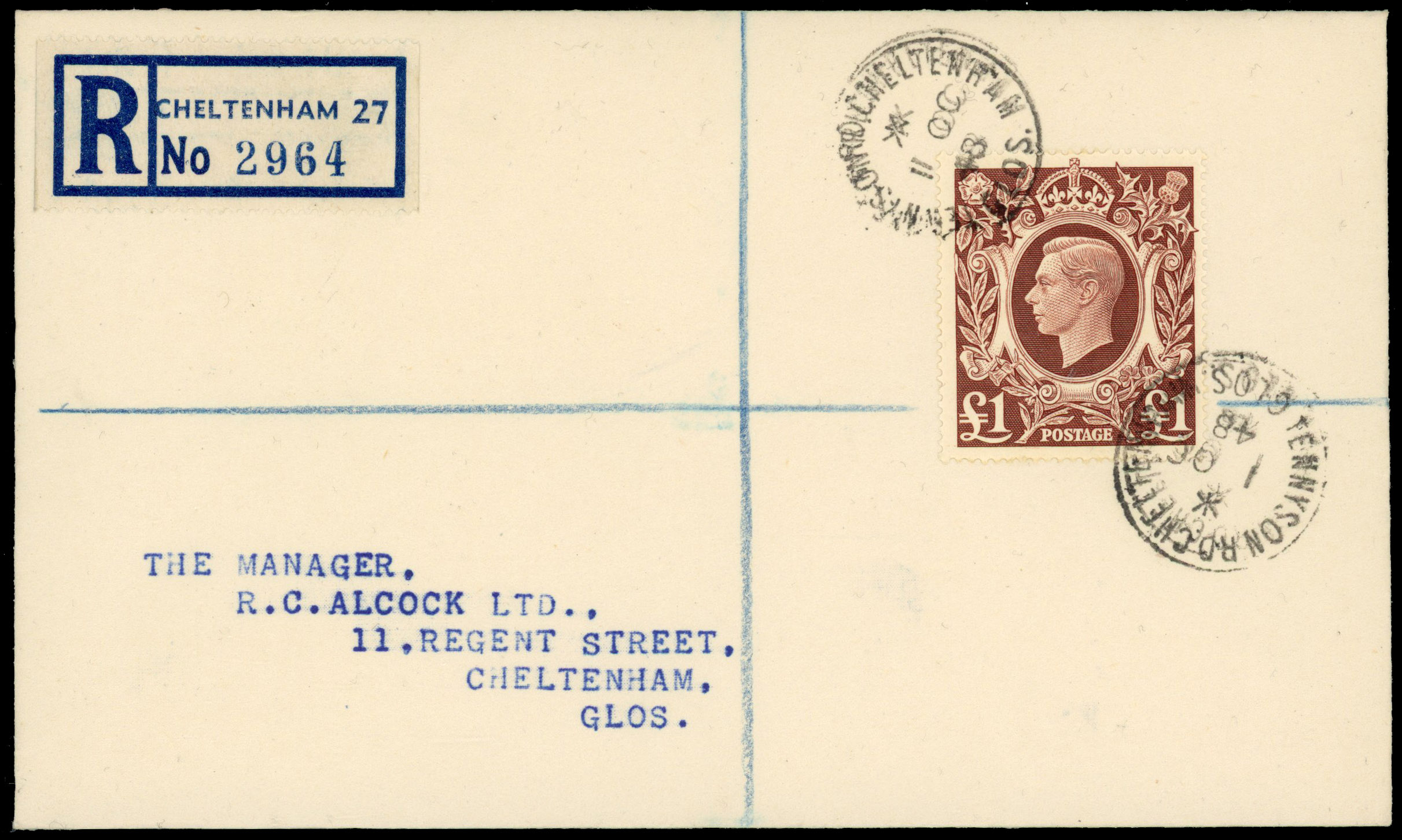 1948 £1 Brown "Arms" High Value.