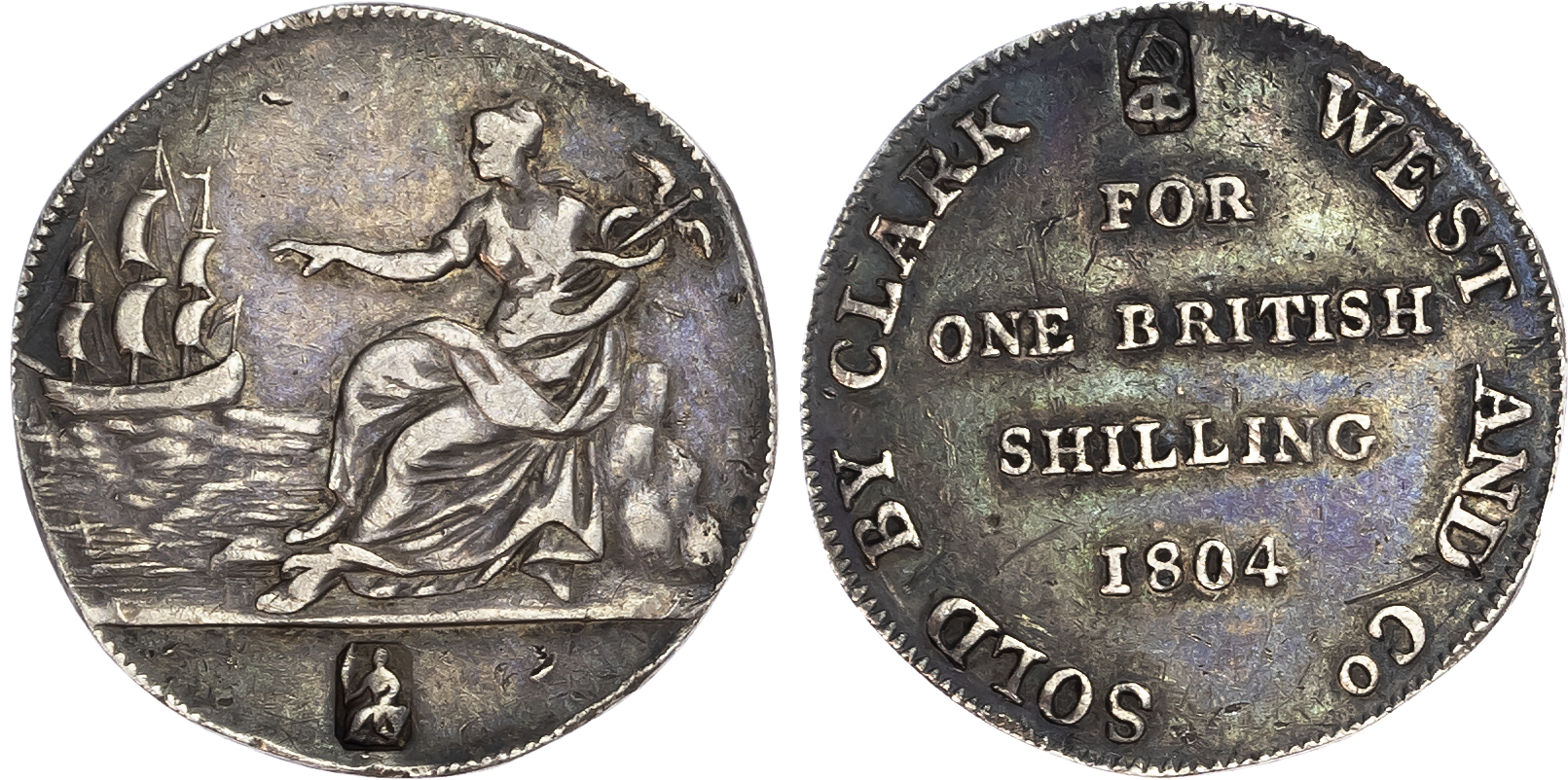 Ireland, Co. Dublin. West & Co, silver shilling, 1804.