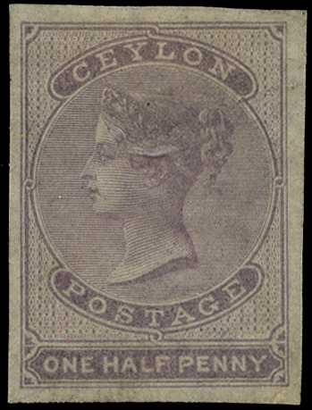 1864 ½d dull mauve imperf, wmk. inverted...