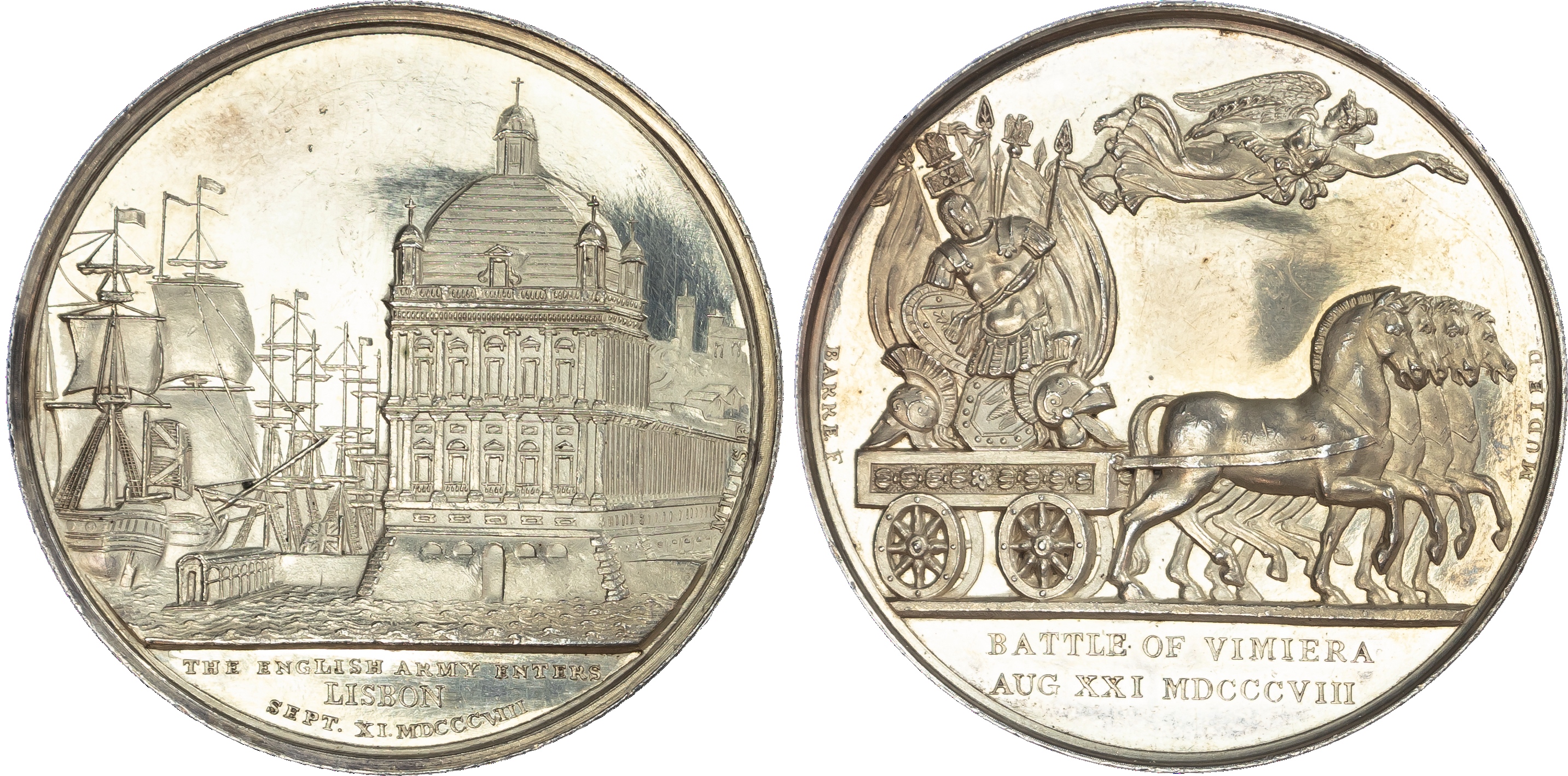 Battle of Vimiera, English army enters Lisbon, silver medal