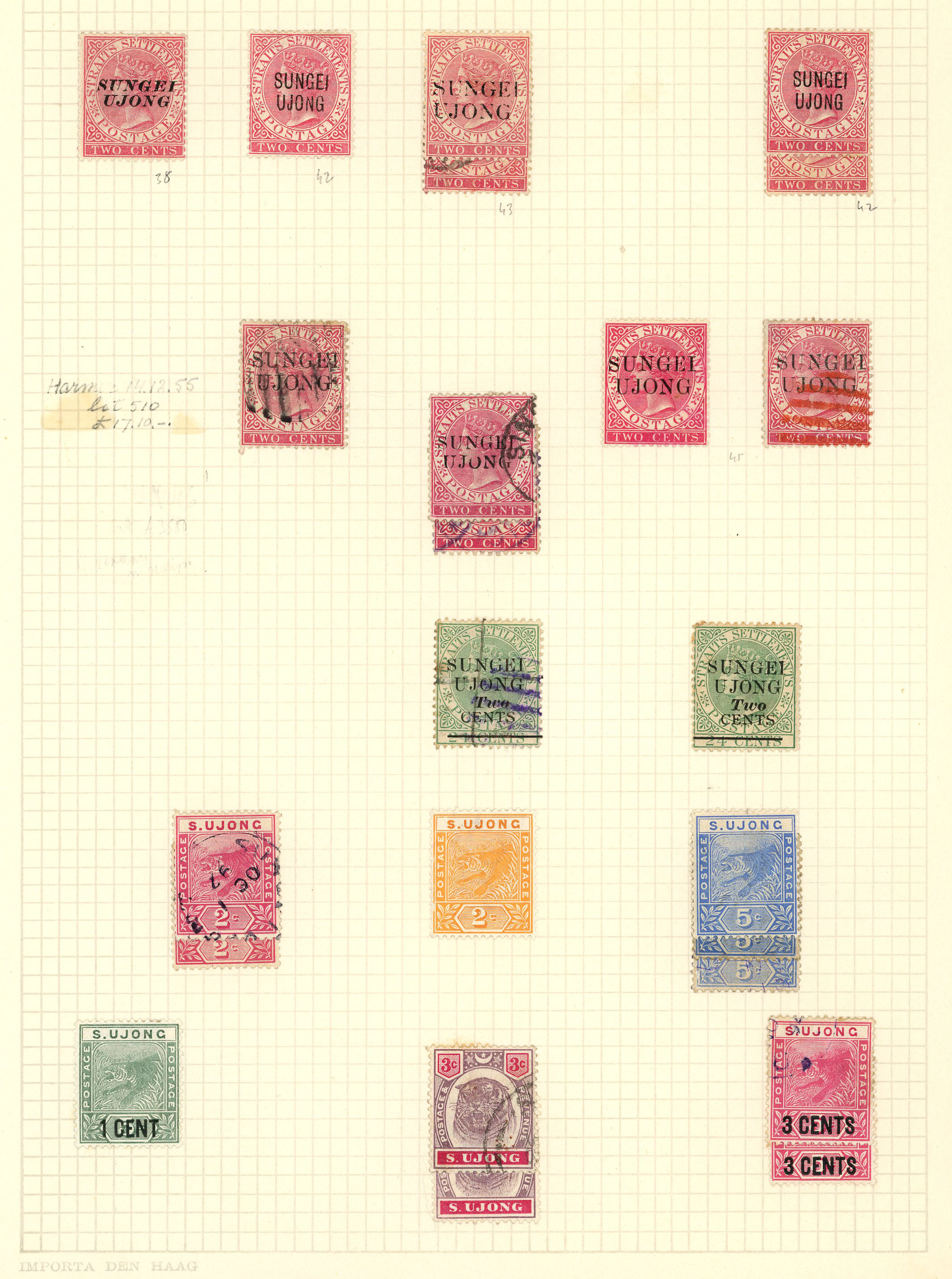 1882-95 collection (33, some light duplication) on two pages, with SG 20 unused, 26 o.g. (foxed), 28-9 o.g., 30 x 2...
