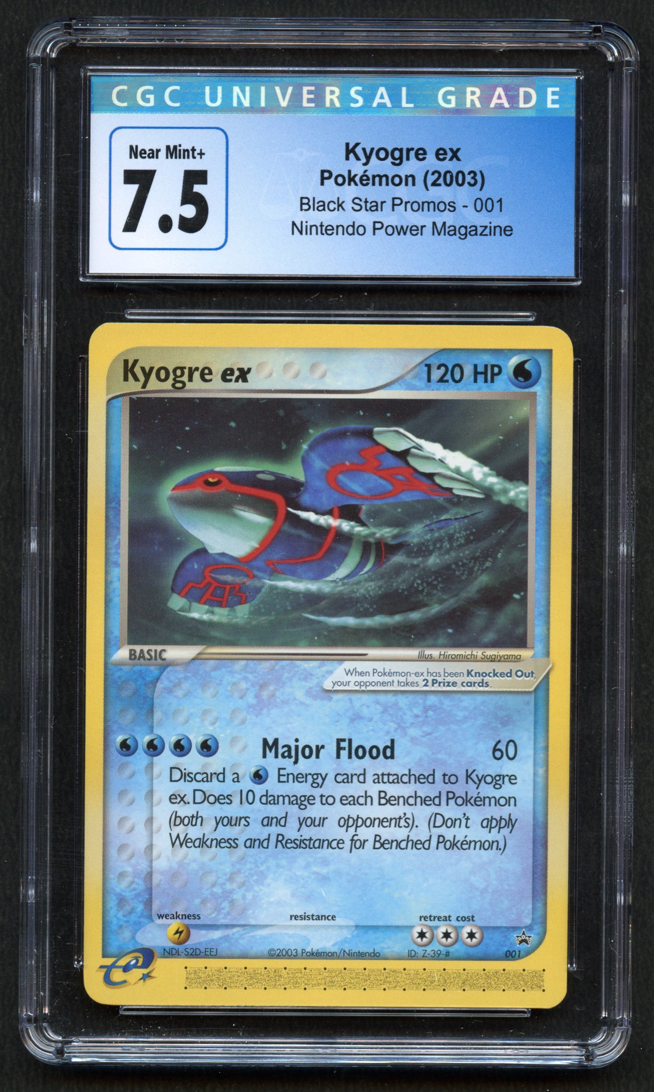 CGC 7.5 Kyogre ex - Non-Holo Black Star Promo #1