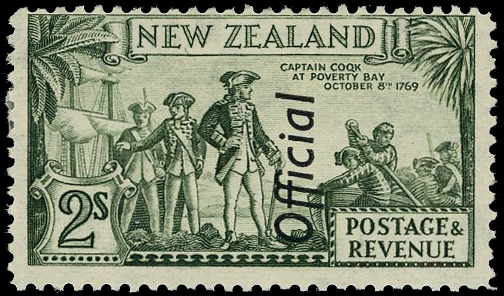 Official.  1942 2/- perf 12½ with R1/4 COQK flaw, o.g. with some hinge remainder.  SG O132ca,...