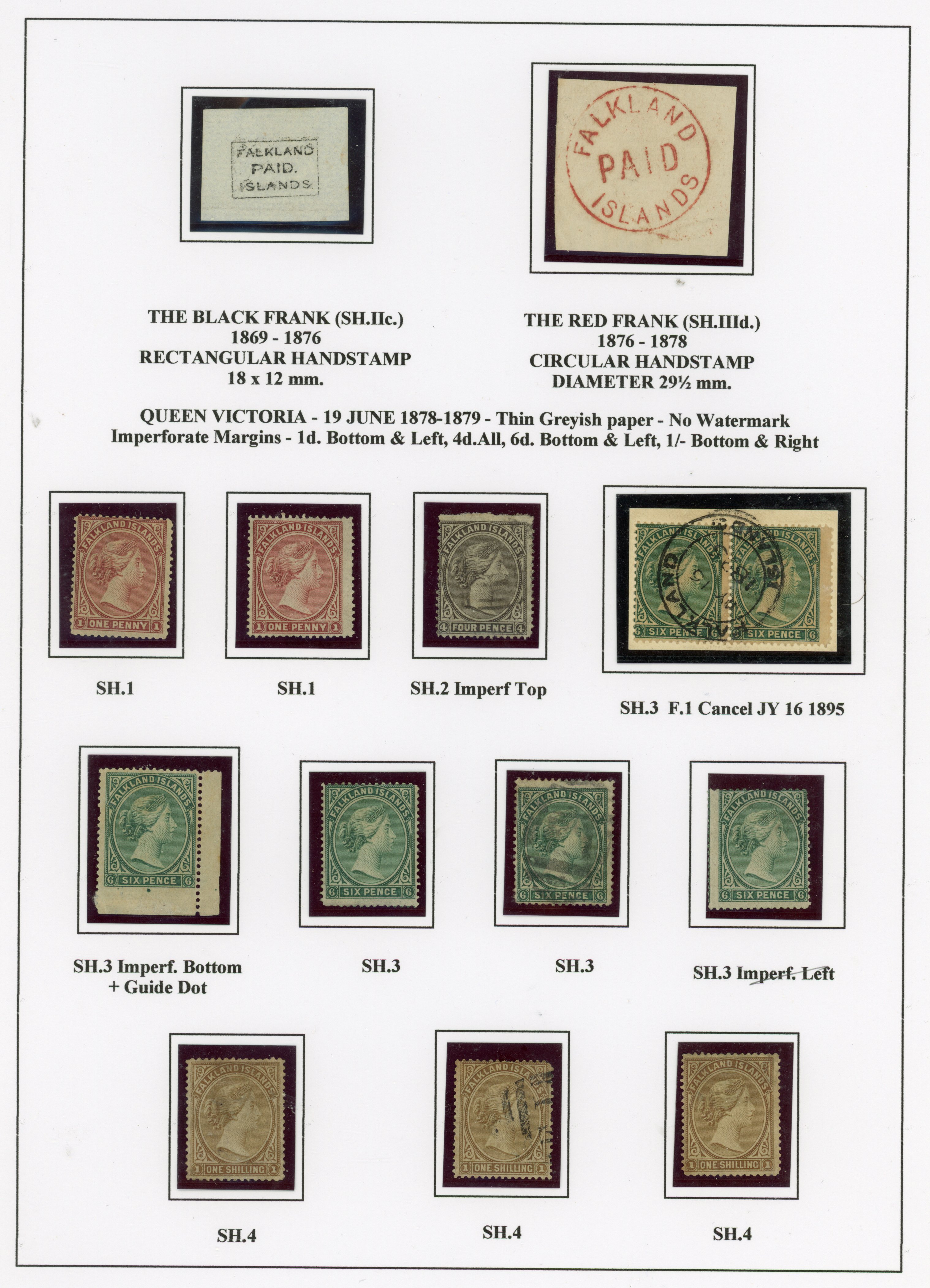 Falkland Islands 1869-79 issues display page