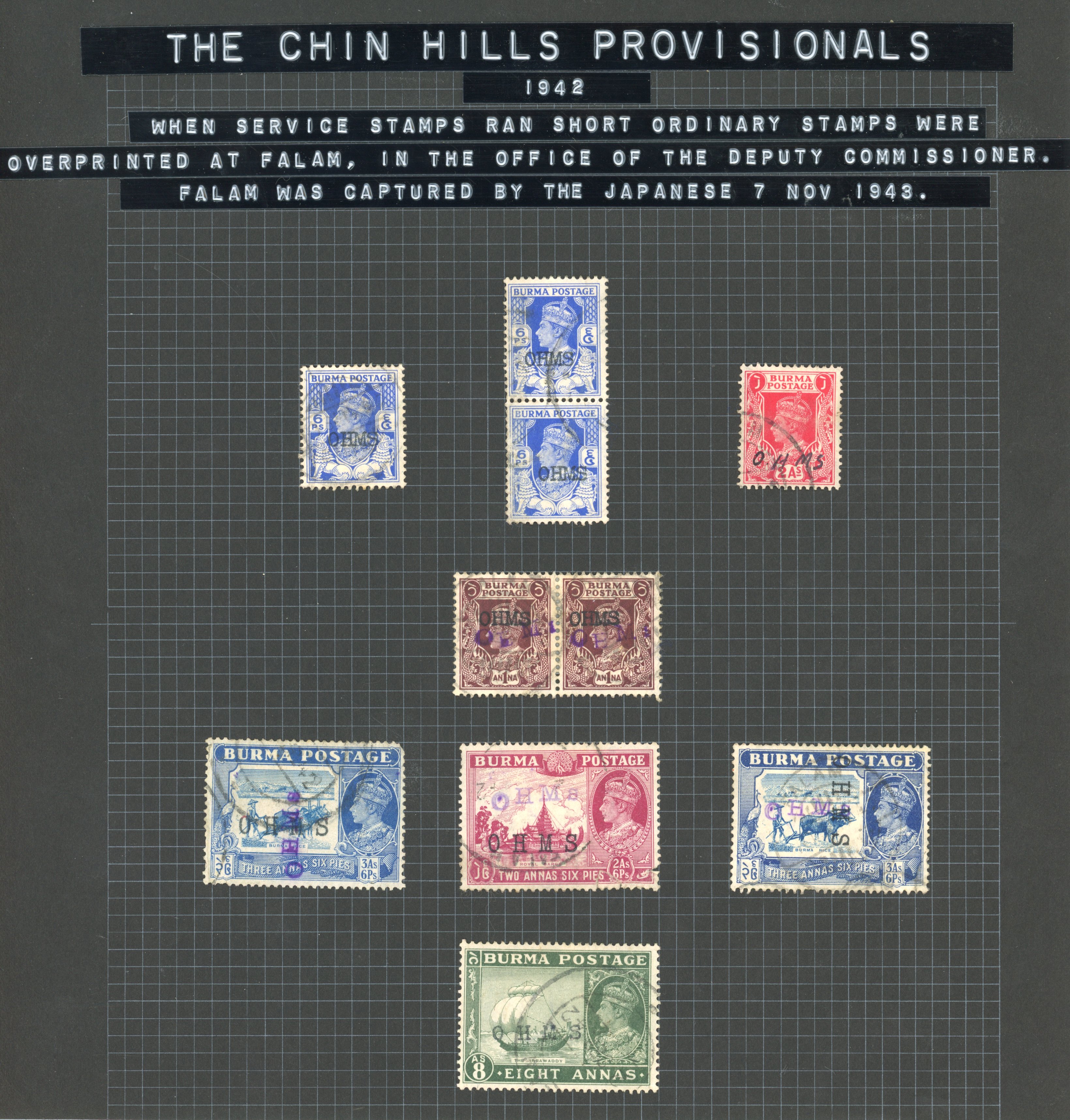 Burma Chin Hills Provisionals used
