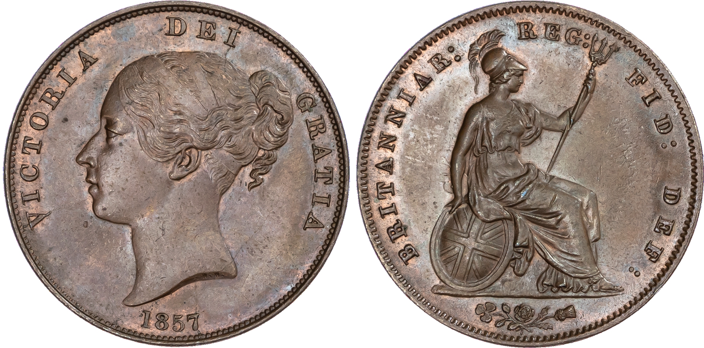 Victoria (1837‑1901), Penny, 1857.