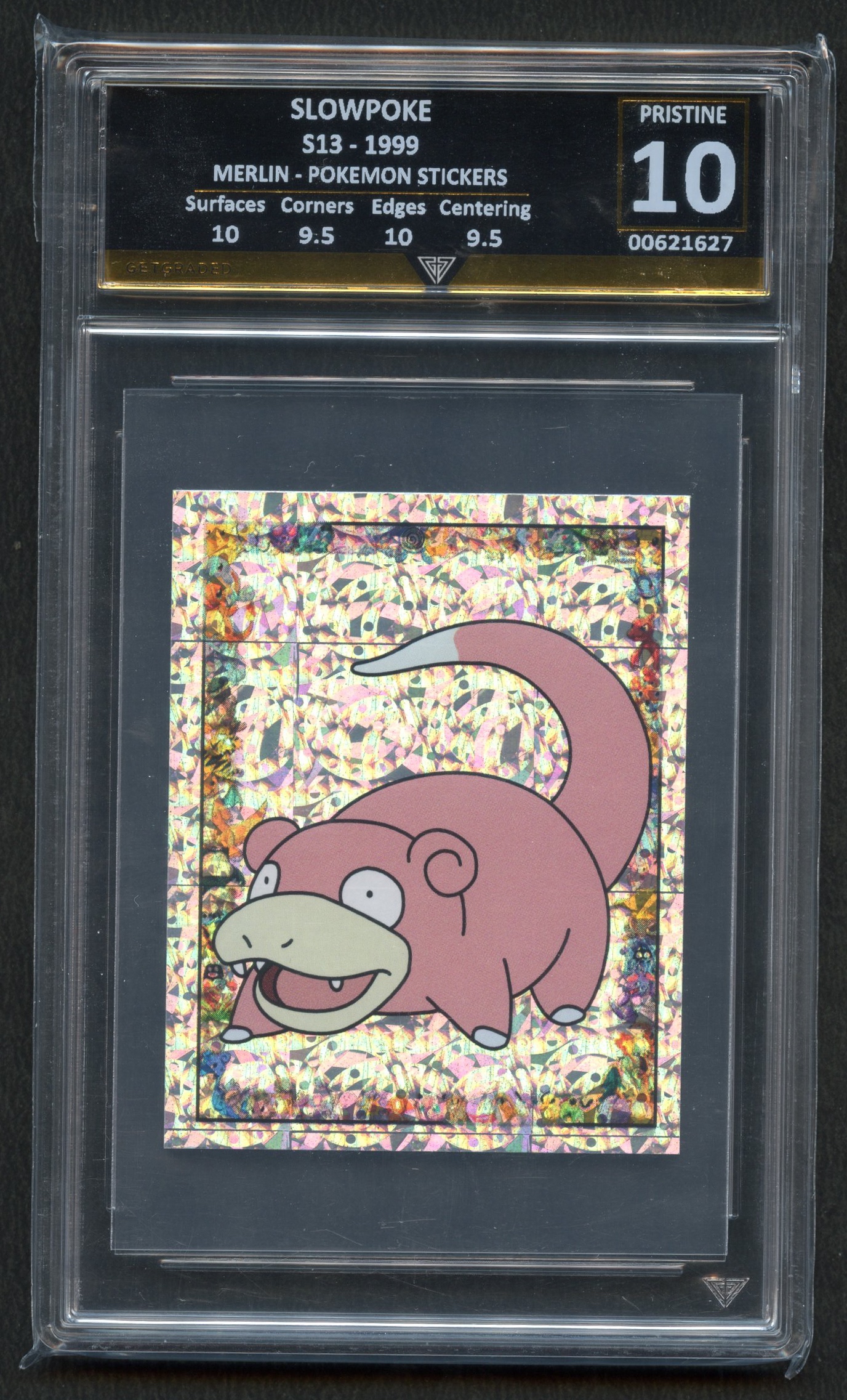 Get Graded Pristine 10 Slowpoke S13 - Merlin Pokémon Stickers 1999