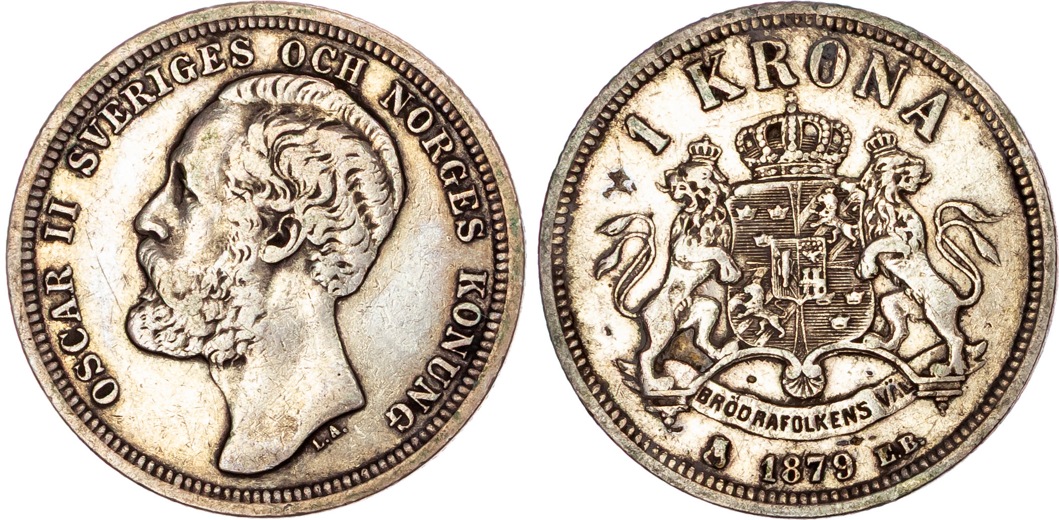 Sweden, Oscar II (1872-1907), silver Krona, 1879