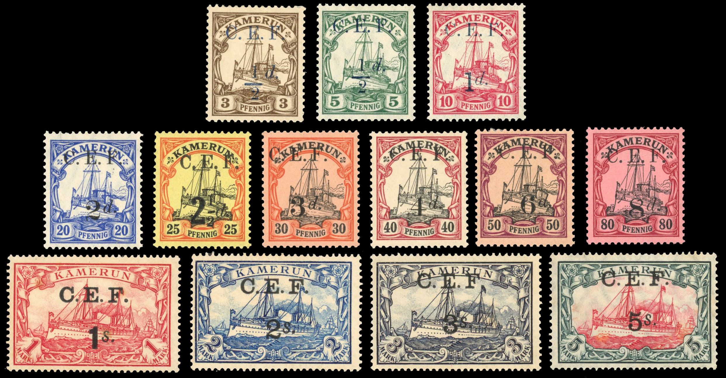 Cameroon 1915 CEF set mint
