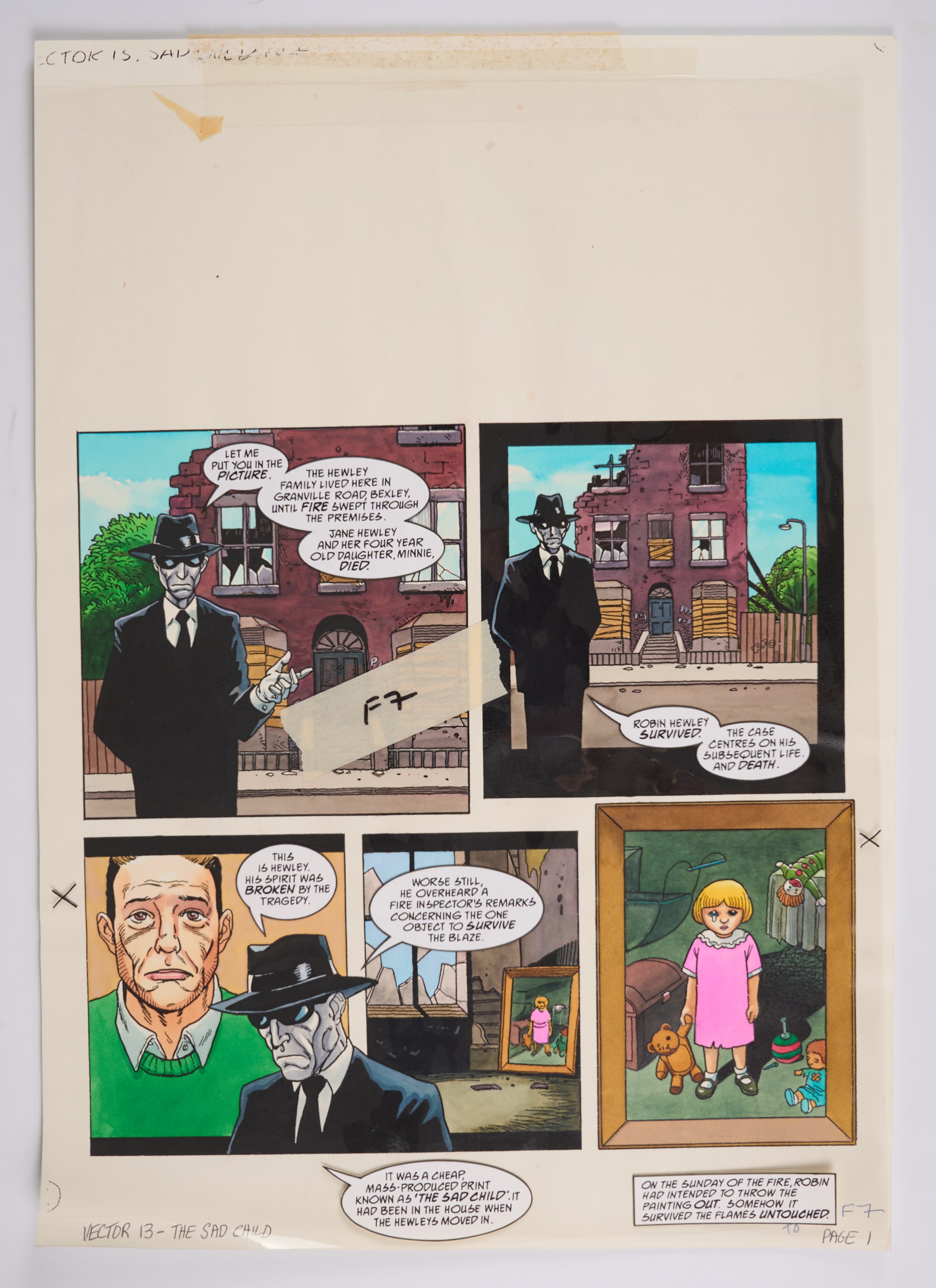 2000 AD Prog #1032 Case Nine: The Sad Child Vector 13 Colour Story Pages (Fleetway, 1997) Total 6