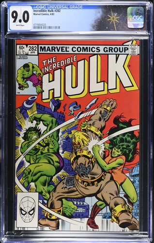 Incredible Hulk #282 CGC 9.0 1st Team up with She-Hulk (Marvel Comics, 1983) White pages