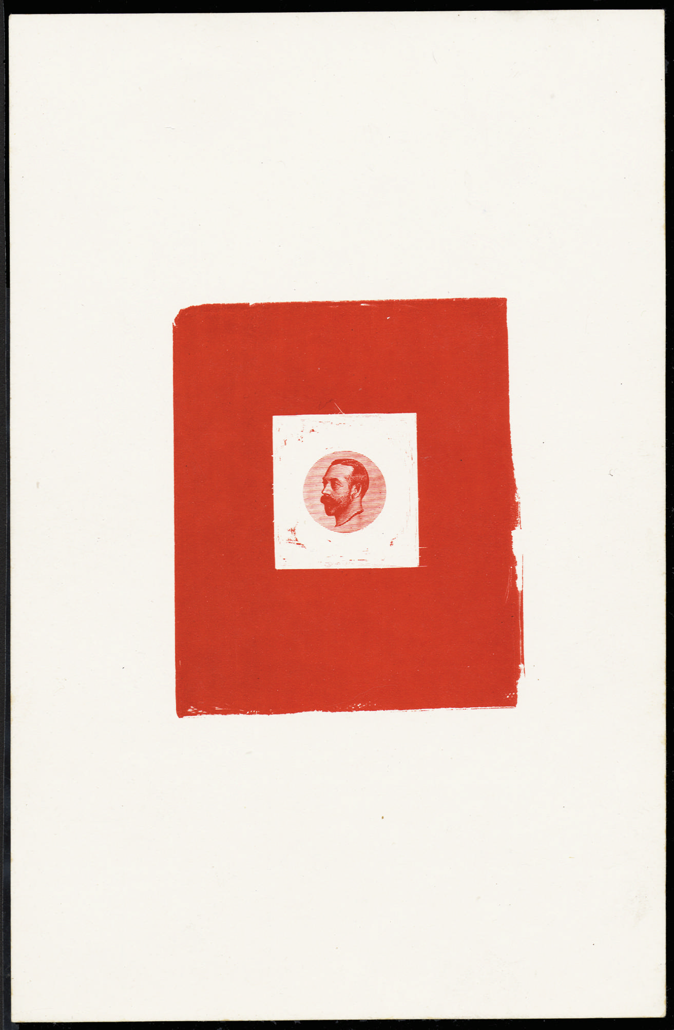 Great Britain 1911 Downey Head die proof (stage 2a). Very fine example printed in red on white glazed card (108 x …