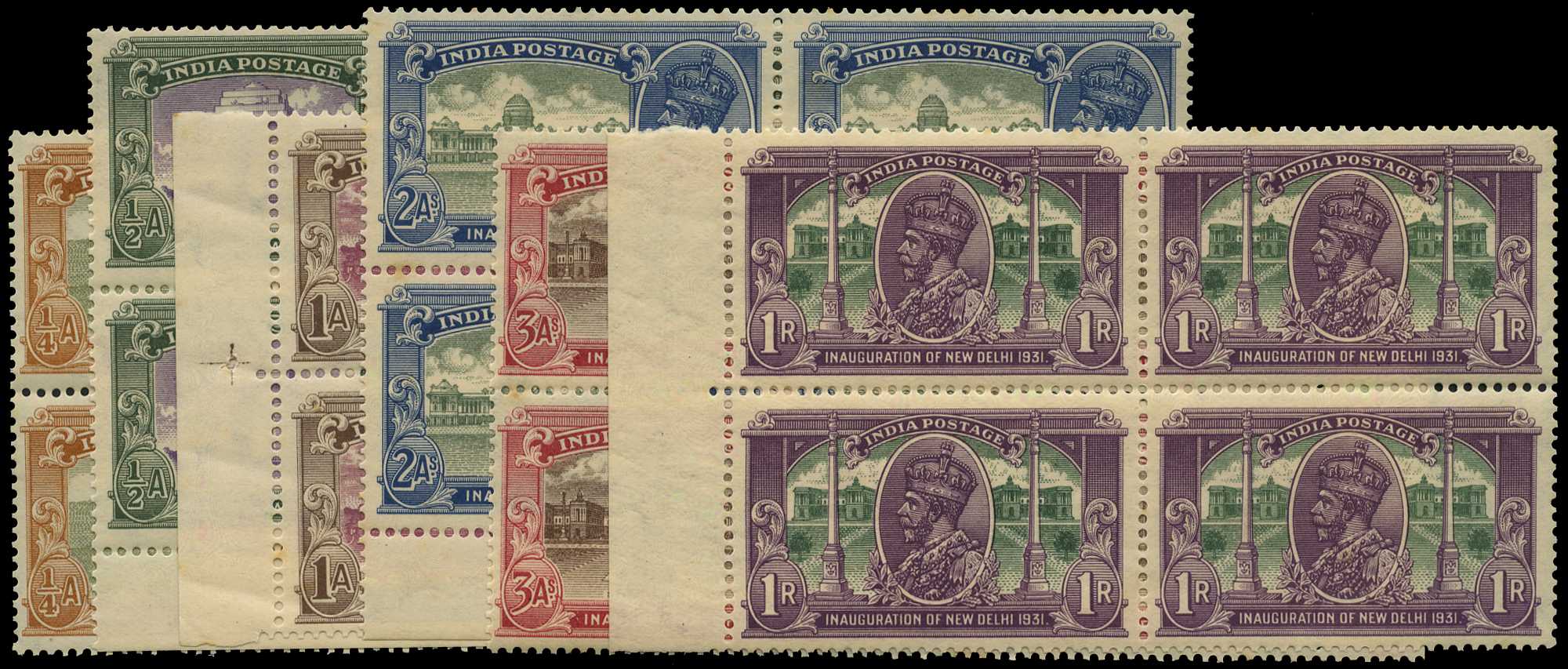 1931 New Delhi set of six in unmounted...