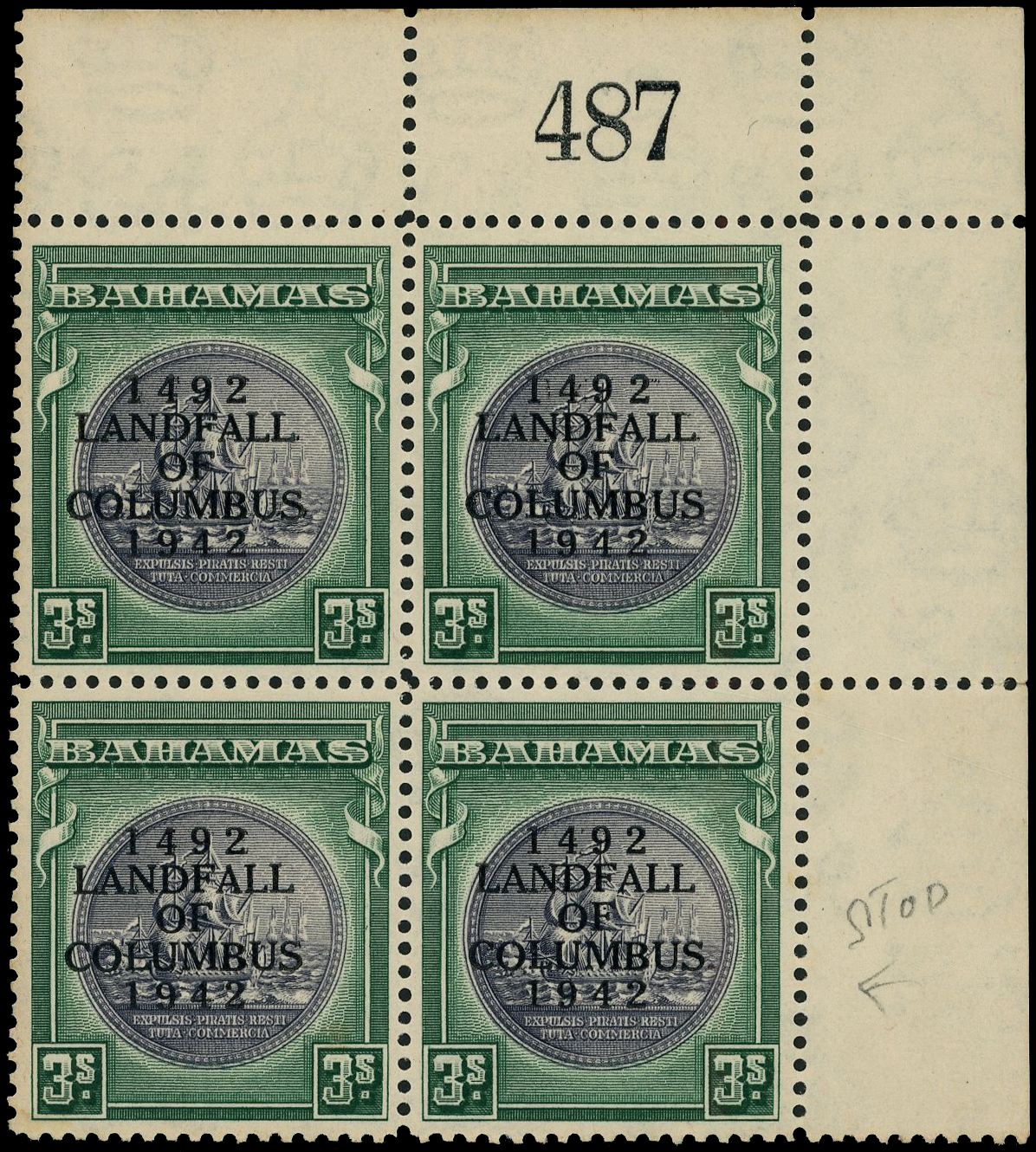 Bahamas SG 173b block mint