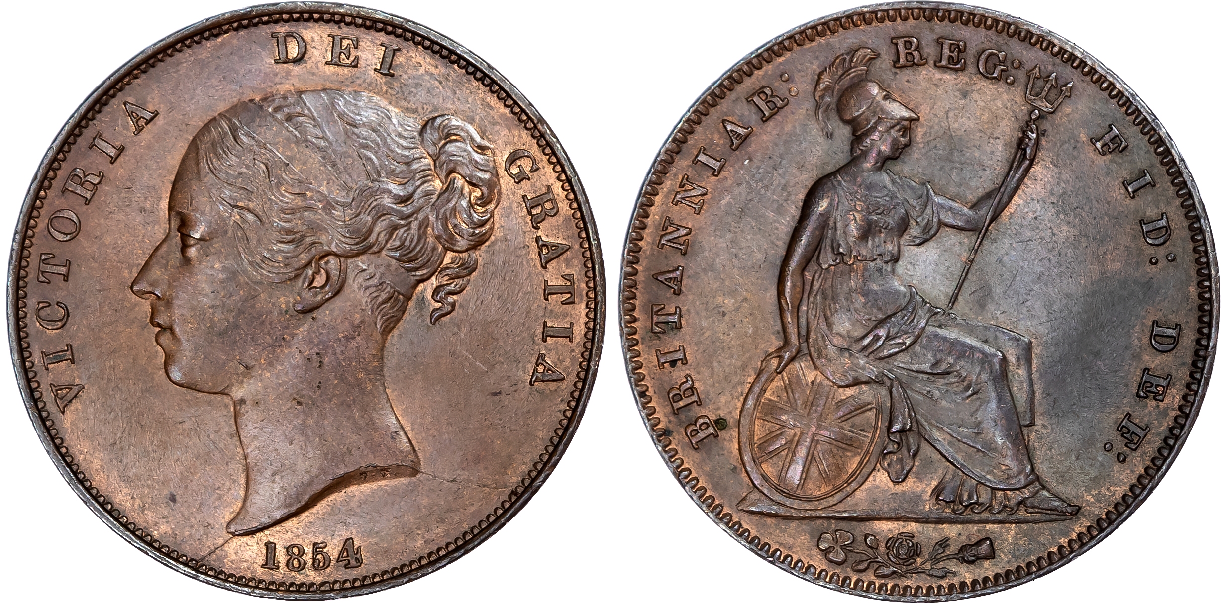 Victoria (1838-1901), Penny, 1854