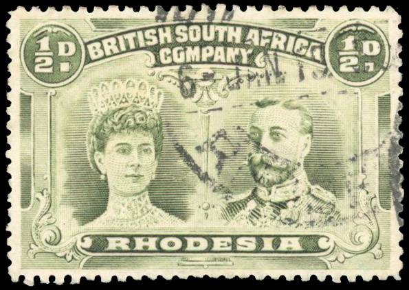 ½d bronze-green perf 14 x 15 SG 179a used