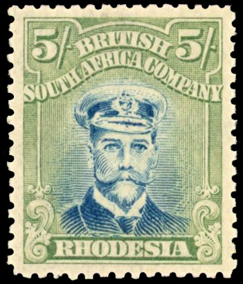 Rhodesia 5/- SG 276a 'ghostly' vignette mint