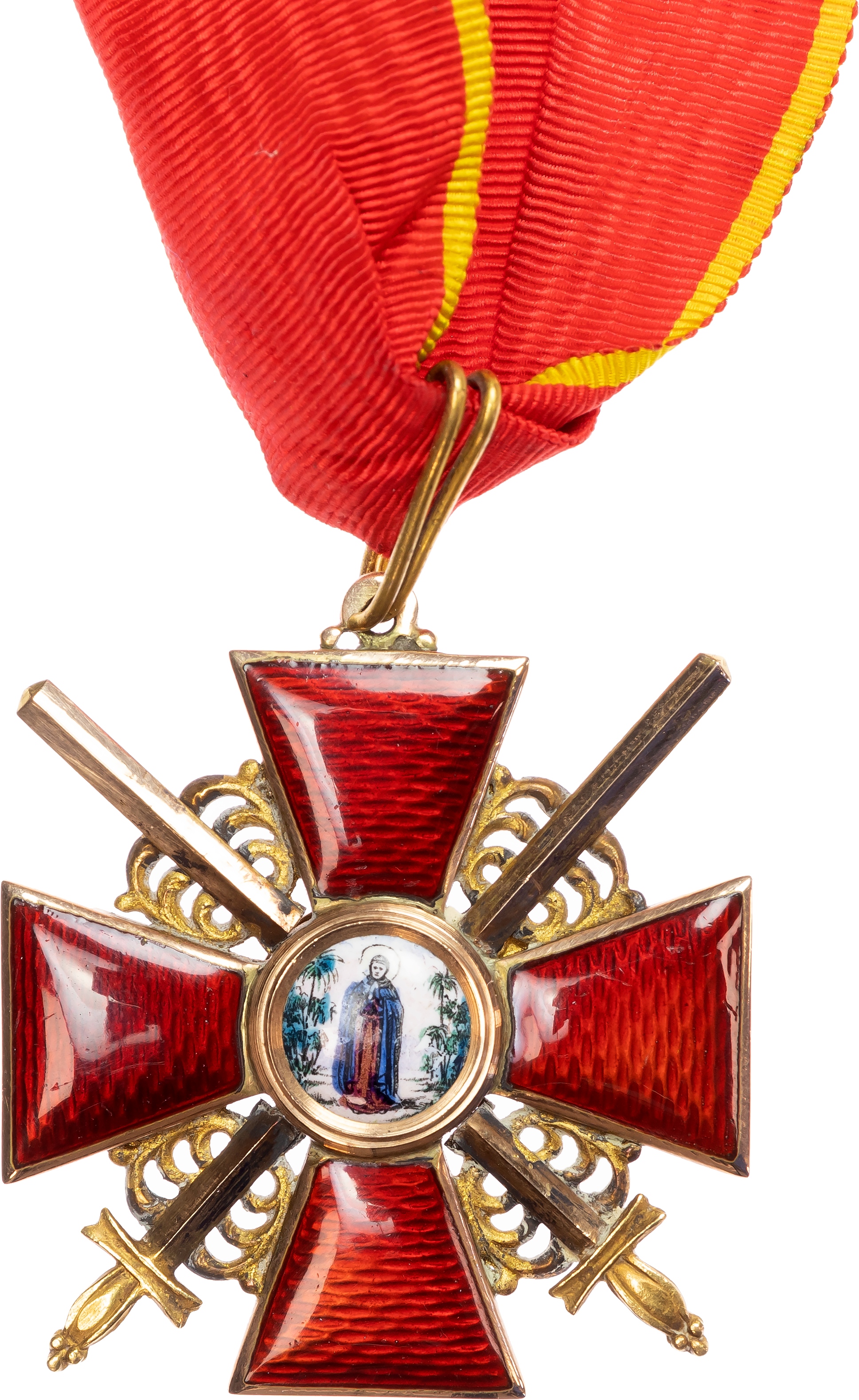 Imperial Russia. Order of St. Anne Cross AV Award Medal, 2nd class with swords. Type 1829-1917.