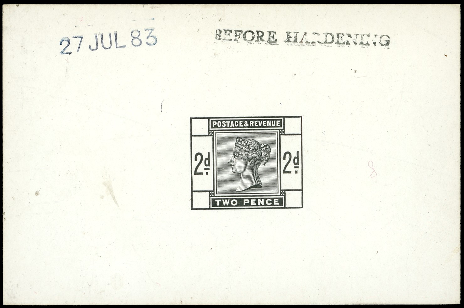 Great Britain 1883-84 2d die proof before hardening SG 189var 