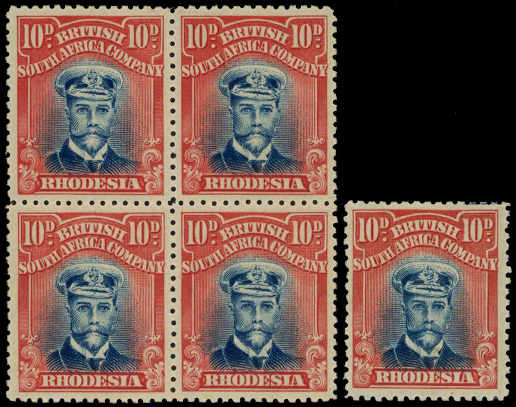 1918-21 10d Head Die IIIB, perf 14, toned...