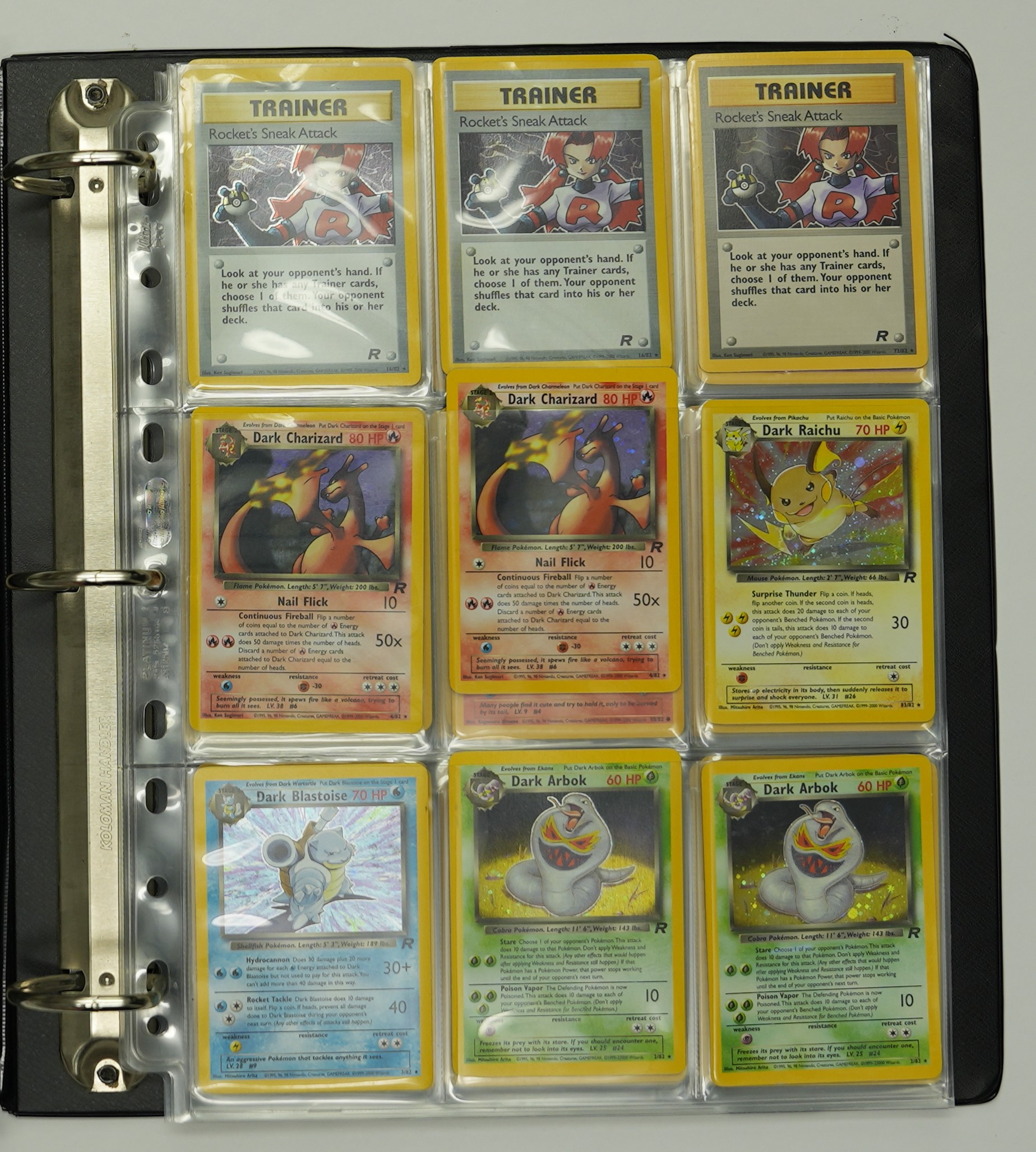 Pokémon TCG - Team Rocket 1st Edition & Unlimited Collection - 42 Cards & Folder. 