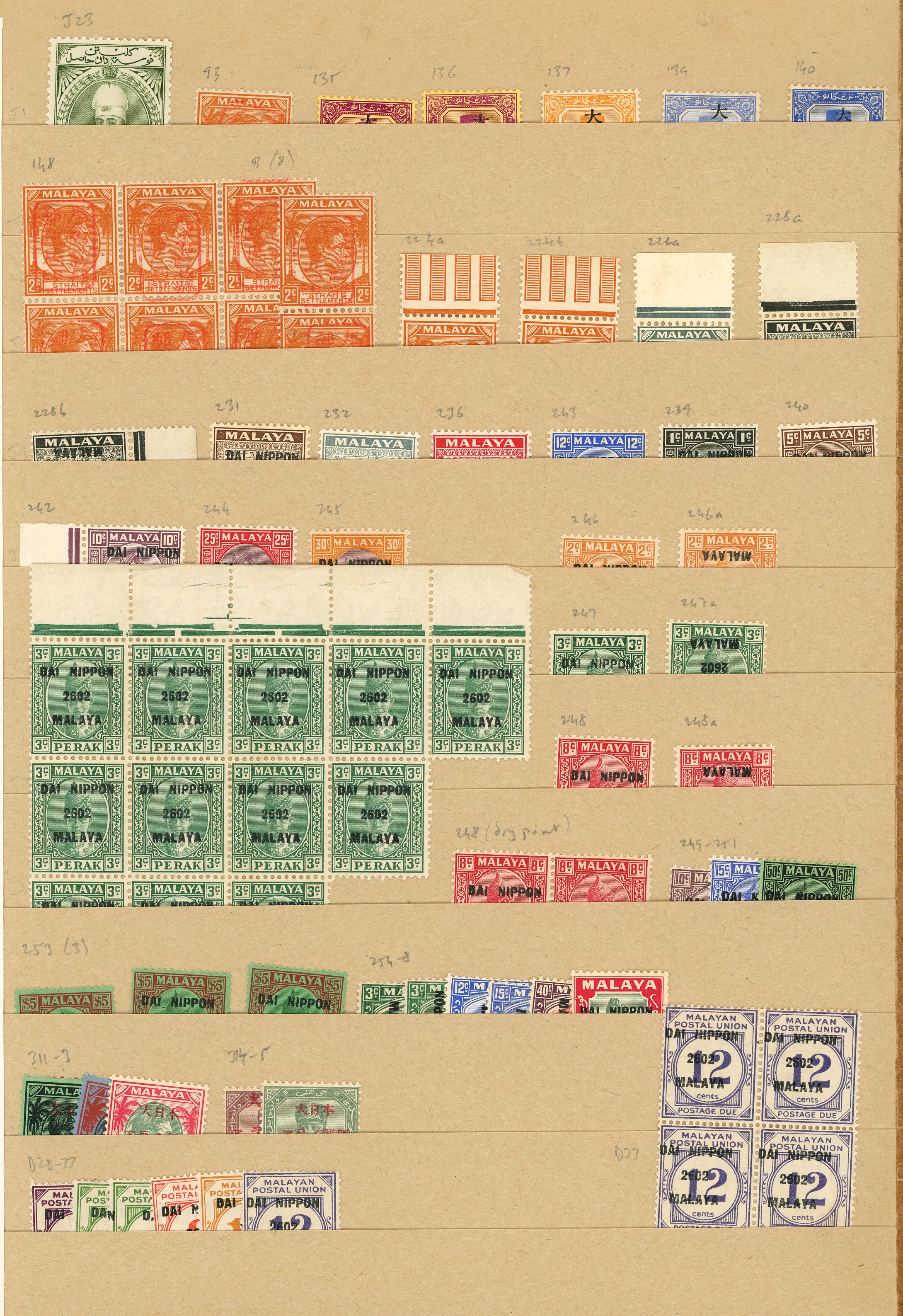 Mint collection balance (76) with some better stamps, including SG J23, 93, 139-140, 224 a+b, 226a, 228b, 246a, 248...