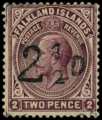 1928 2½d on 2d purple-brown, South...