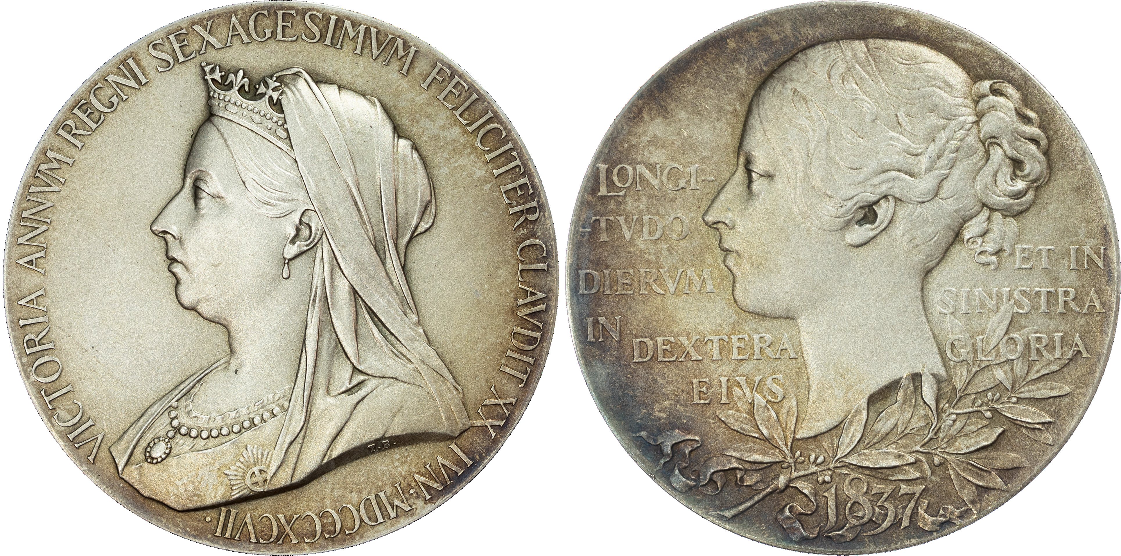 Victoria (1837‑1901), Diamond Jubilee, 1897, gold and silver medals