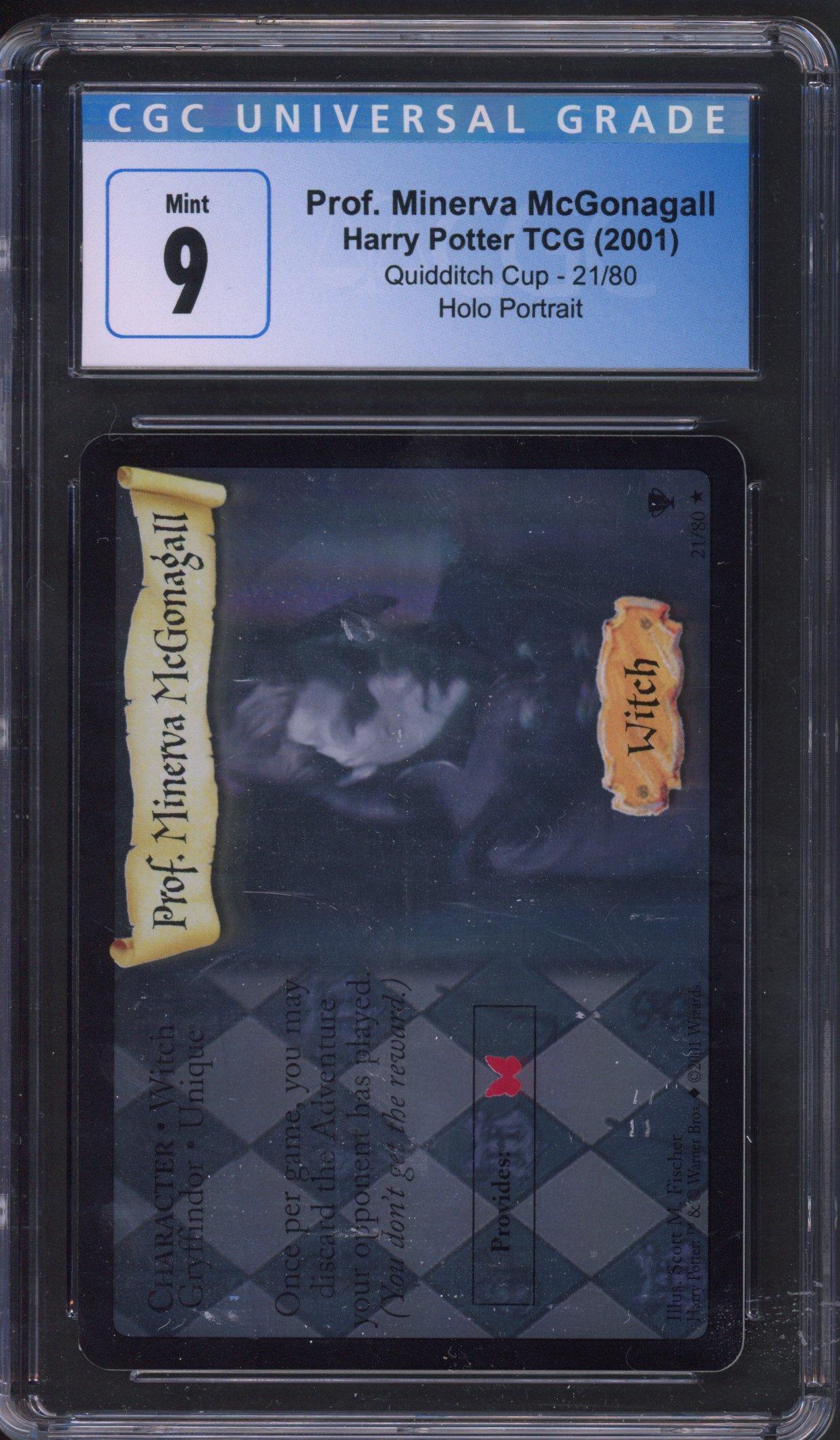 Harry Potter TCG - CGC 9 Prof. Minerva McGonagall Portrait Holo Quidditch Cup #21/80 