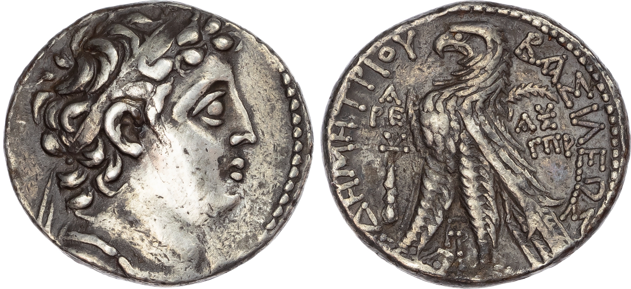 Seleukid Empire, Demetrios II (Second Reign, 129-125 BC) AR Tetradrachm, mint of Tyre, dated year 187 = 126/5 BC, 14.07g. 