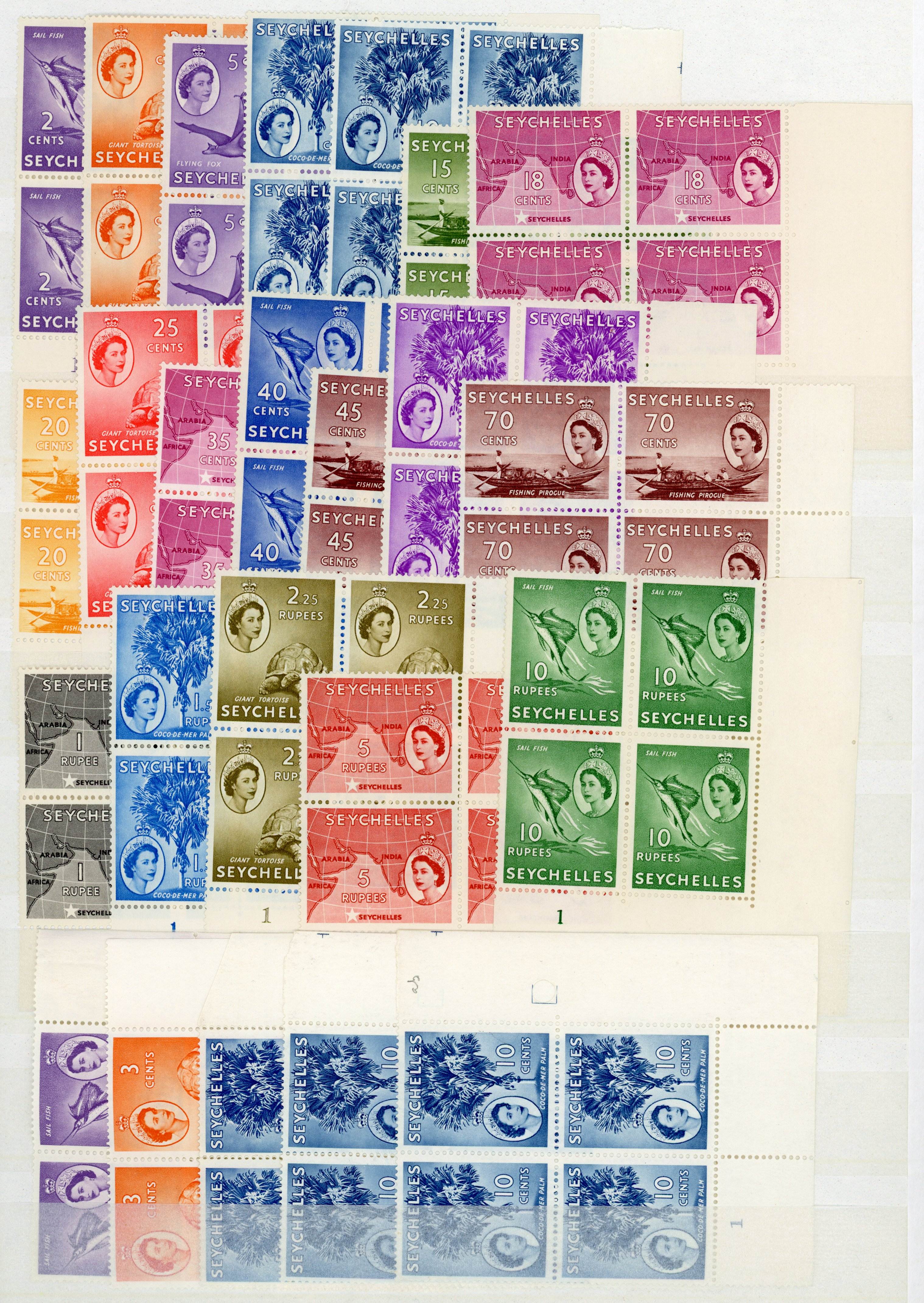 Seychelles SG 174-91 blocks mint