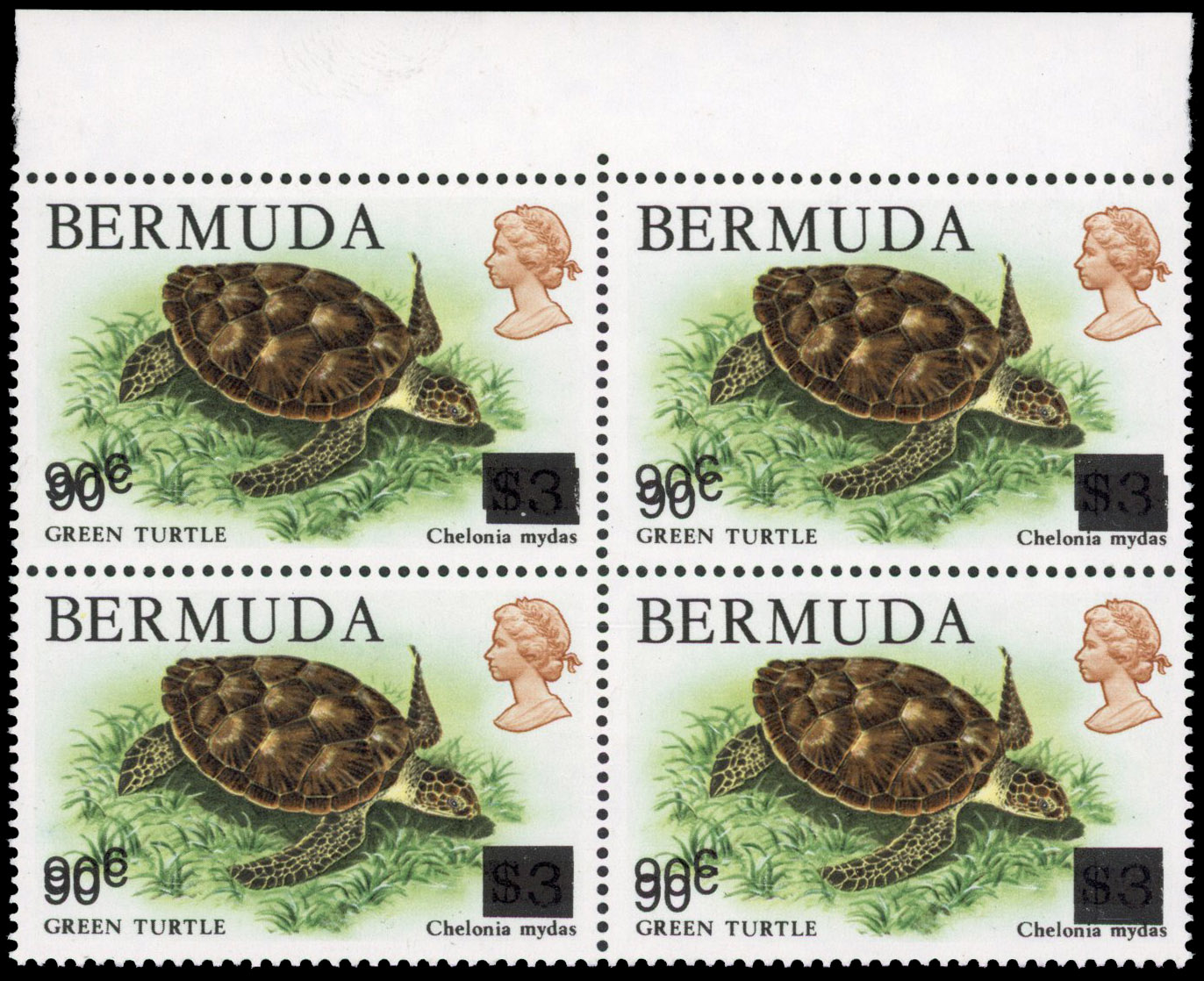 Bermuda SG 534a block of four mint