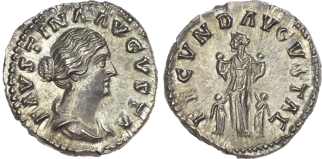 Faustina Junior (Wife of Marcus Aurelius) AR Denarius, Rome, AD 161-164, 3.37g. 