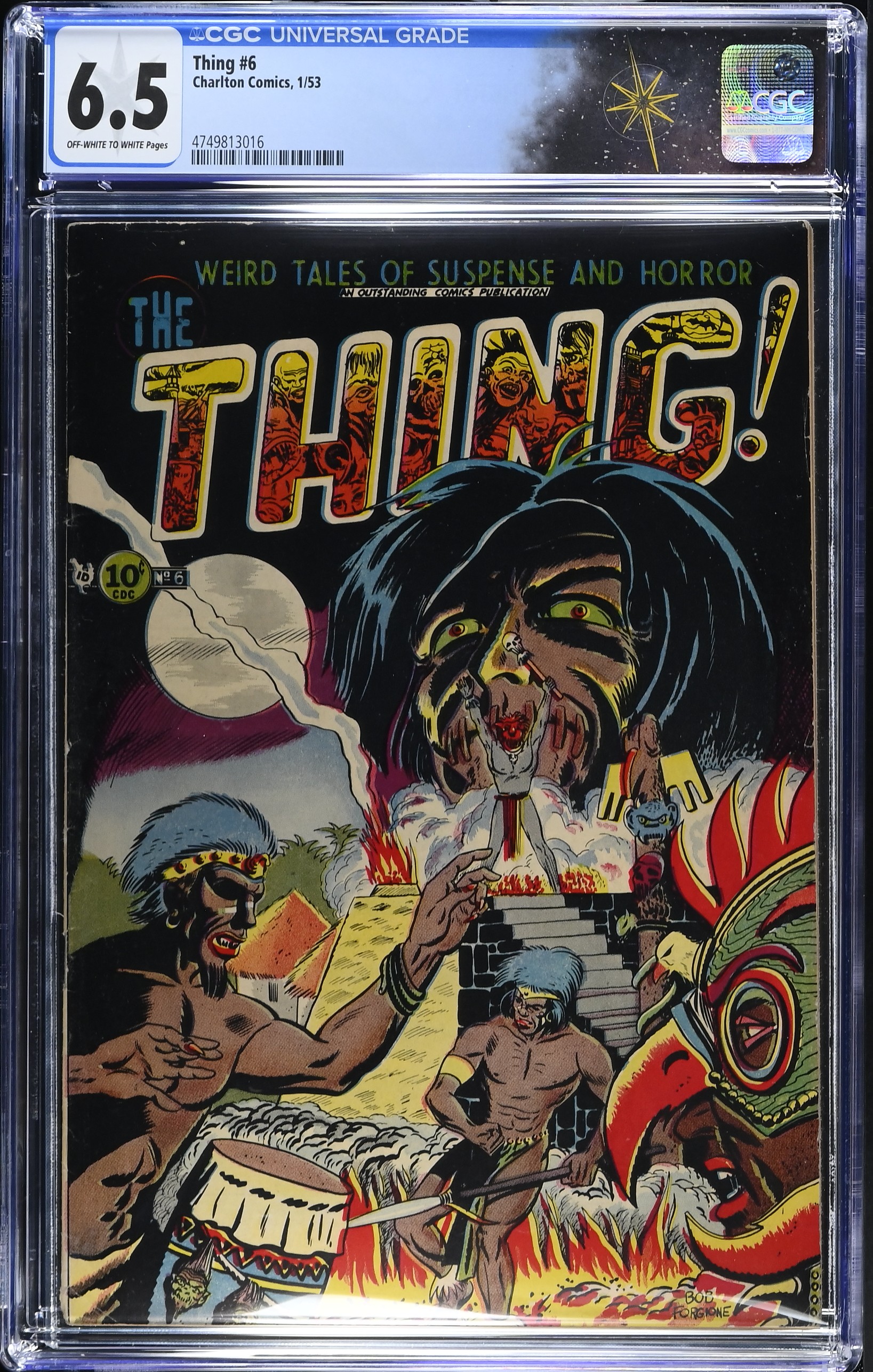 Thing #6 CGC 6.5 Cover by Bob Forgione (Charlton Comics, 1953) Off-White to White Pages