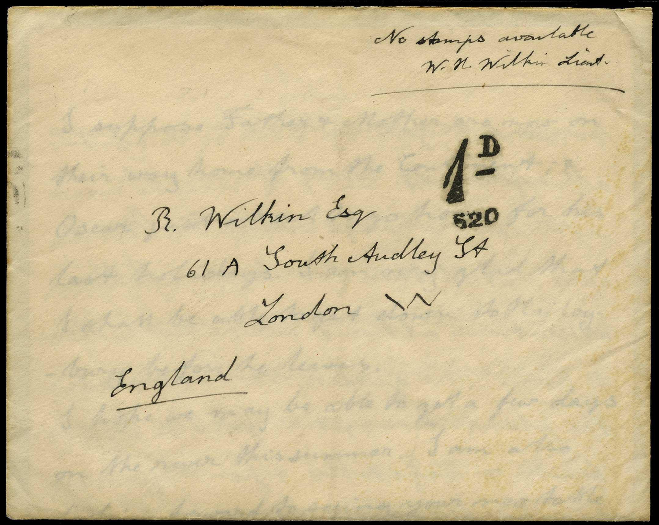 CAMPAIGN MAIL: 1902 stampless envelope...