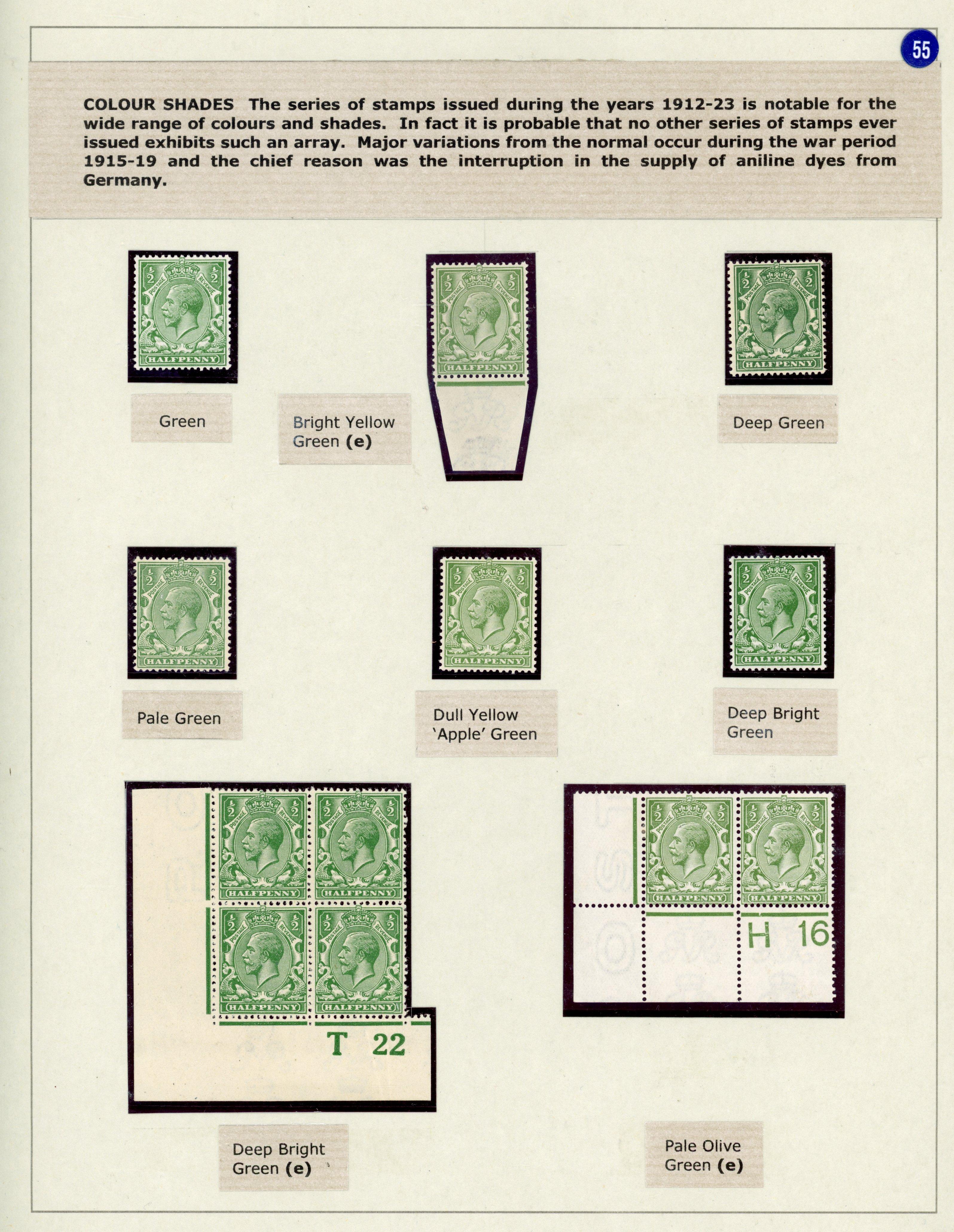 GB 1912-22 Profile Head mint collection to 1s neatly arranged on album pages