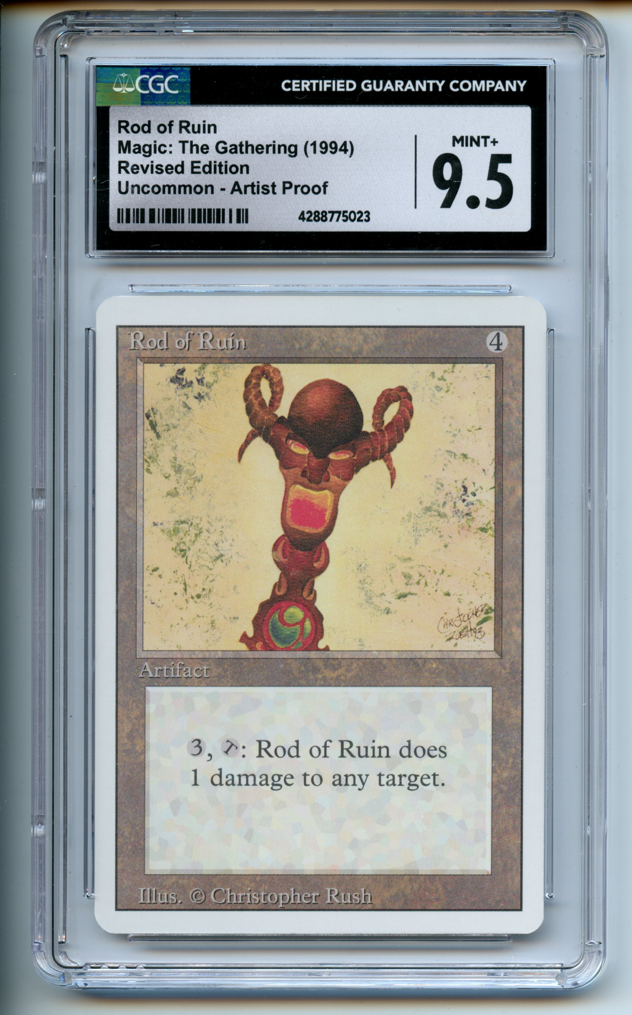 Magic: The Gathering  - Rod of Ruin  Artist Proof  - Revised  - CGC 9.5