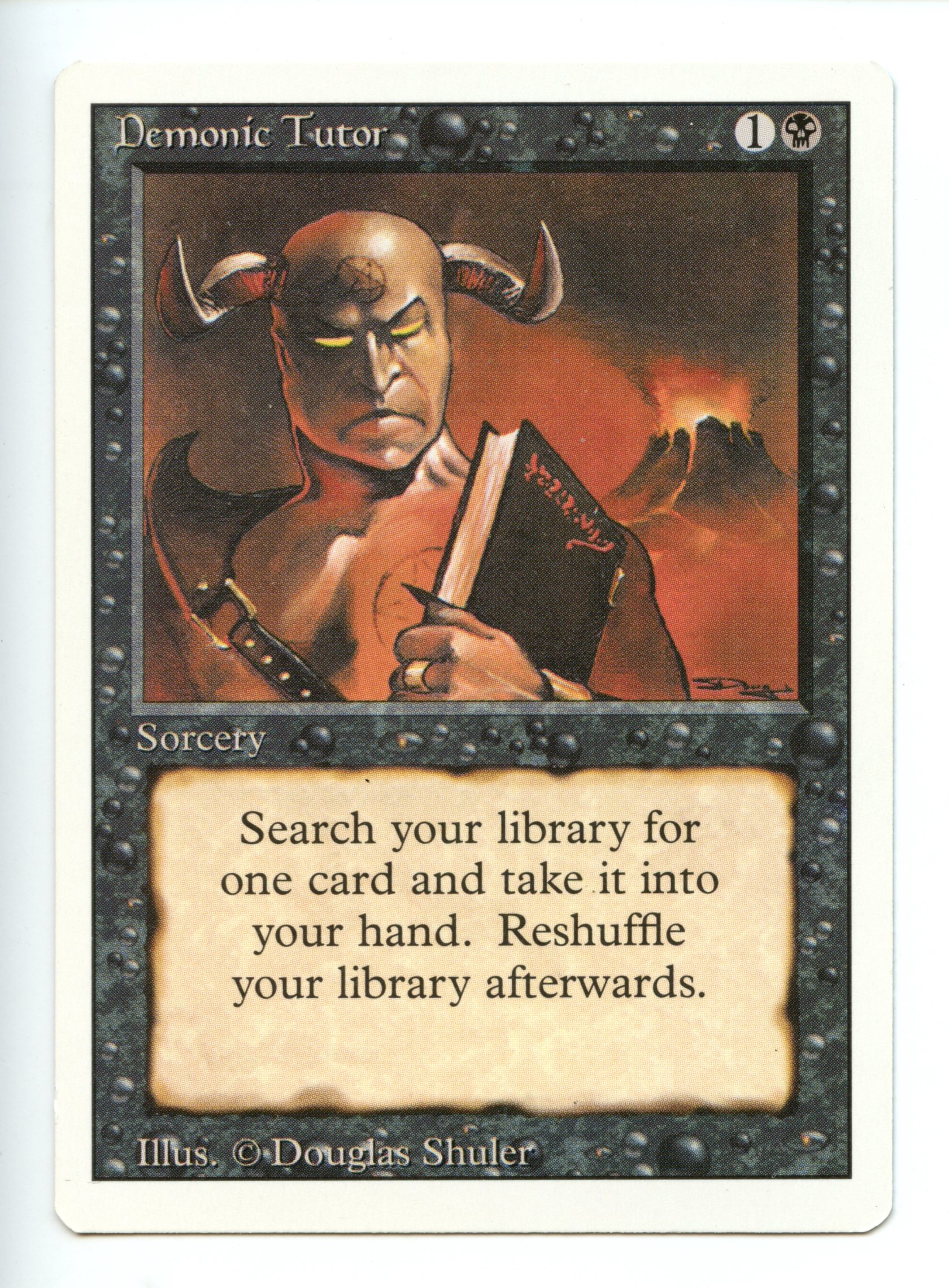Magic The Gathering - Demonic Tutor - Revised - Near Mint Condition